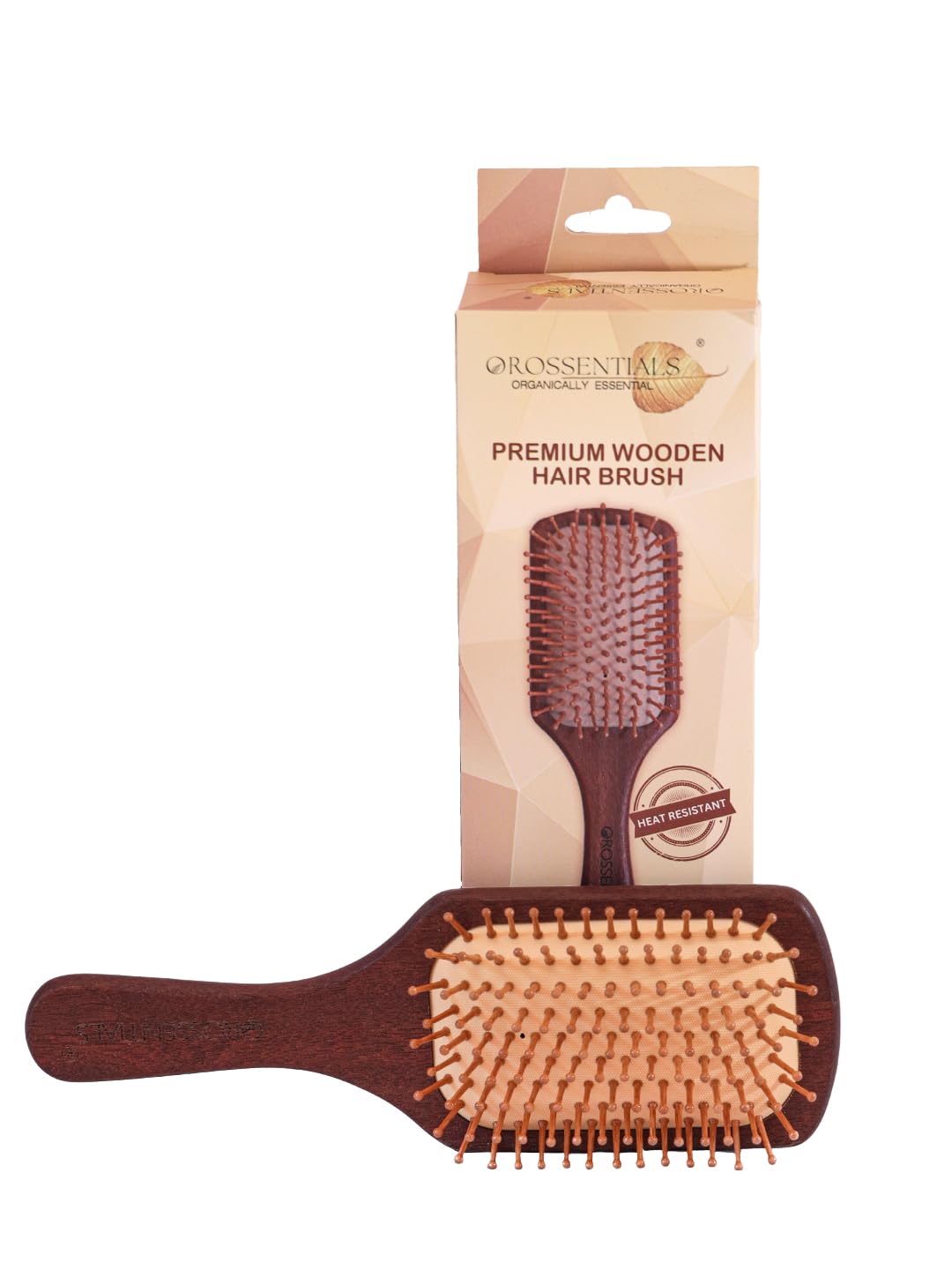 Premium Wooden Hair Brush for Women & Men - Boar Bristle Paddle Brush for Hair Growth & Styling