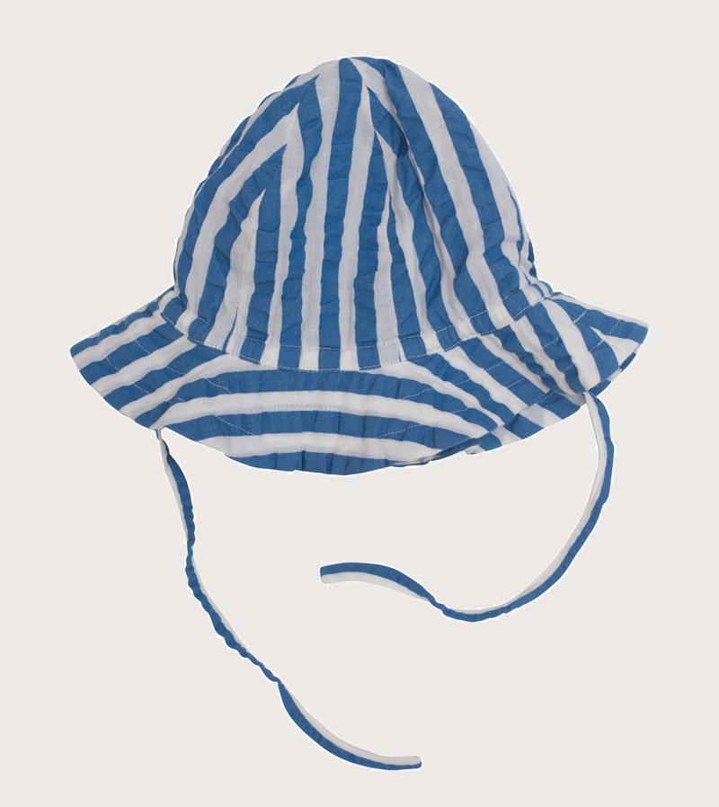 Serendipity Azur Striped Woven Sun Hat - UV Protection Wide Brim Beach Hat for Women, Summer Outdoor Travel & Garden Party Accessory
