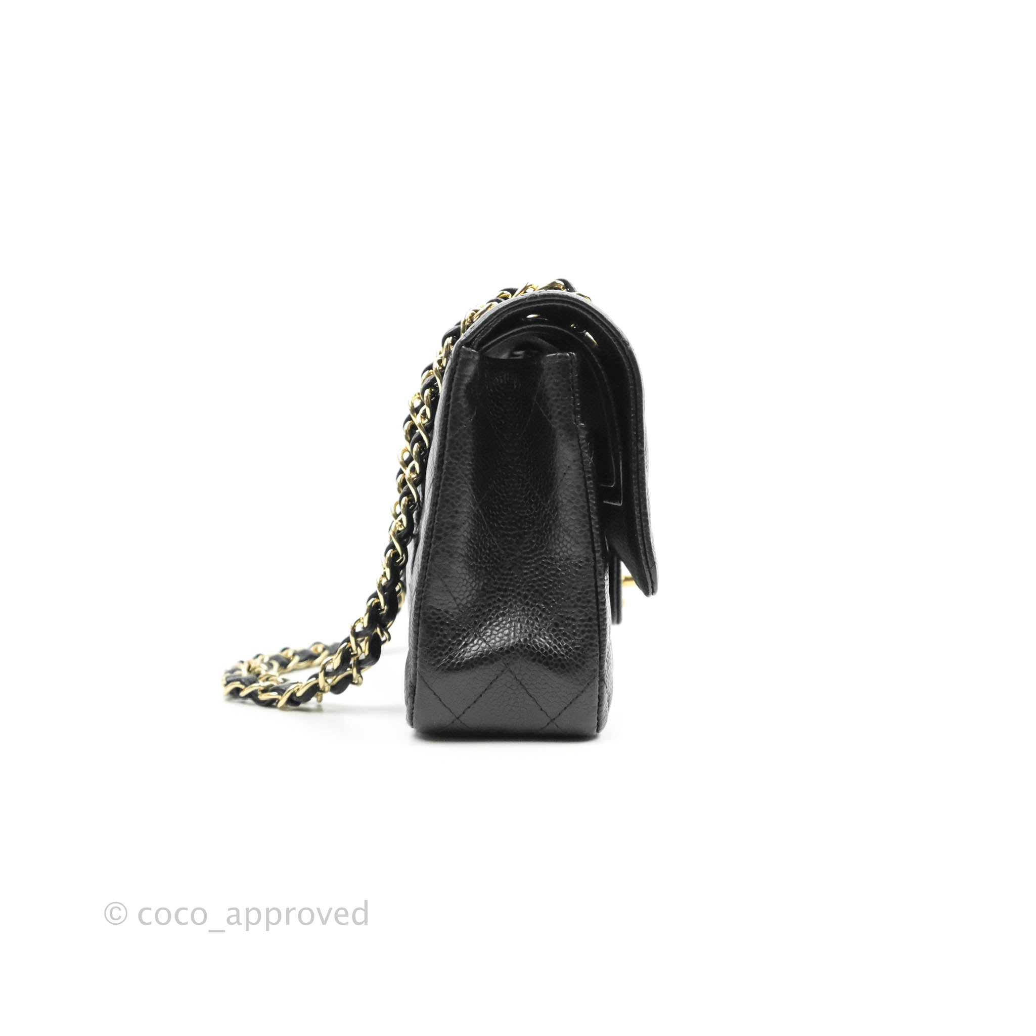 Chanel Classic Medium Double Flap Bag in Black Caviar Leather with Gold Hardware - Luxury Handbag for Women, Perfect for Work, Evening Events & Special Occasions