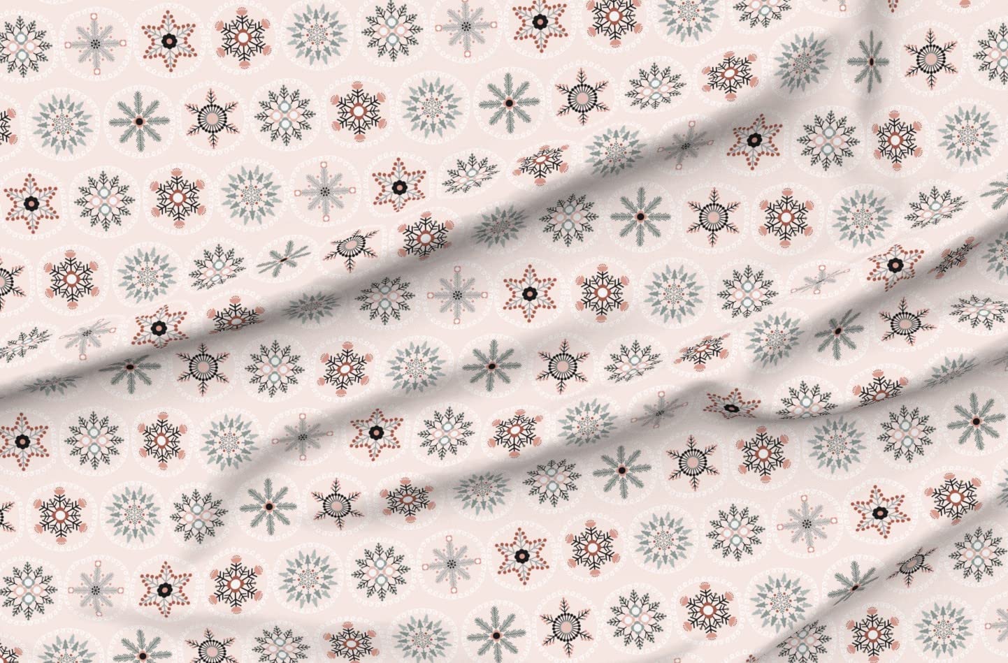 Scandinavian Snowflakes Printed Minky Fabric Fat Quarter - Soft Plush for Sewing Baby Blankets & Quilt Backing - DIY Craft Fabric for Nursery Decor & Holiday Projects