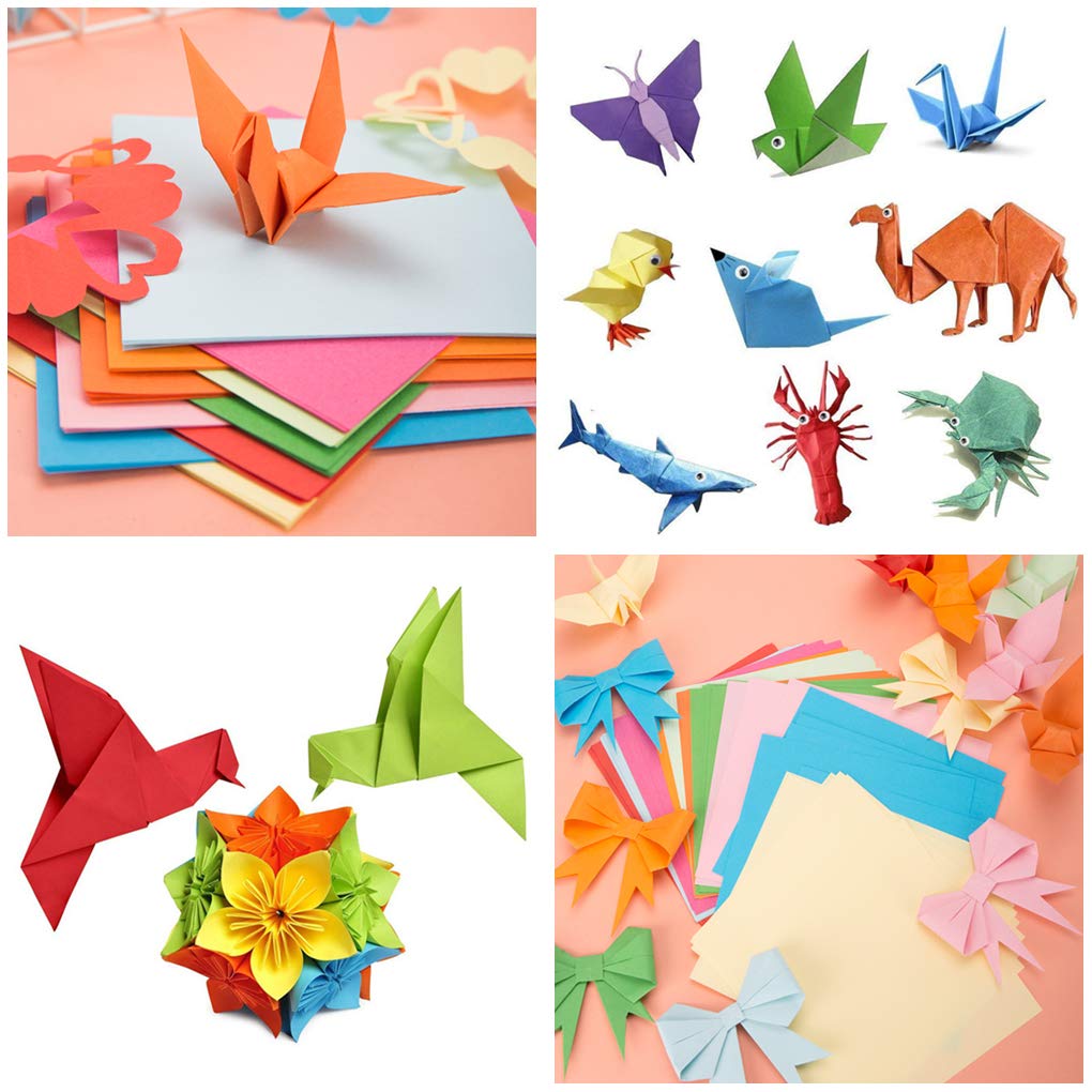 1000 Sheets Origami Paper for Kids - 10 Vibrant Colors, Double Sided Square Paper for DIY Crafts (Cranes, Roses, Flowers, Rabbits, Airplanes, Hearts, Dinosaurs) - Perfect for Classroom Activities, Birthday Parties & Creative Art Projects