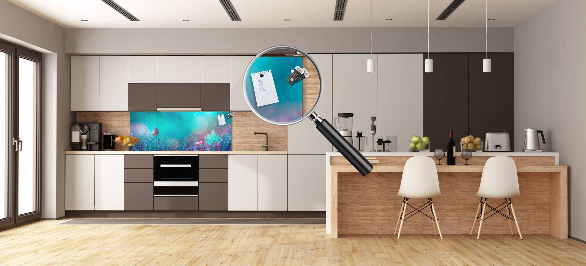 Premium Glass Splashback with Metal Backing - Kitchen Glass Panel | Fantasy & Sci-Fi Series MBBS13 | Perfect for Modern Kitchens & Sci-Fi Themed Home Decor