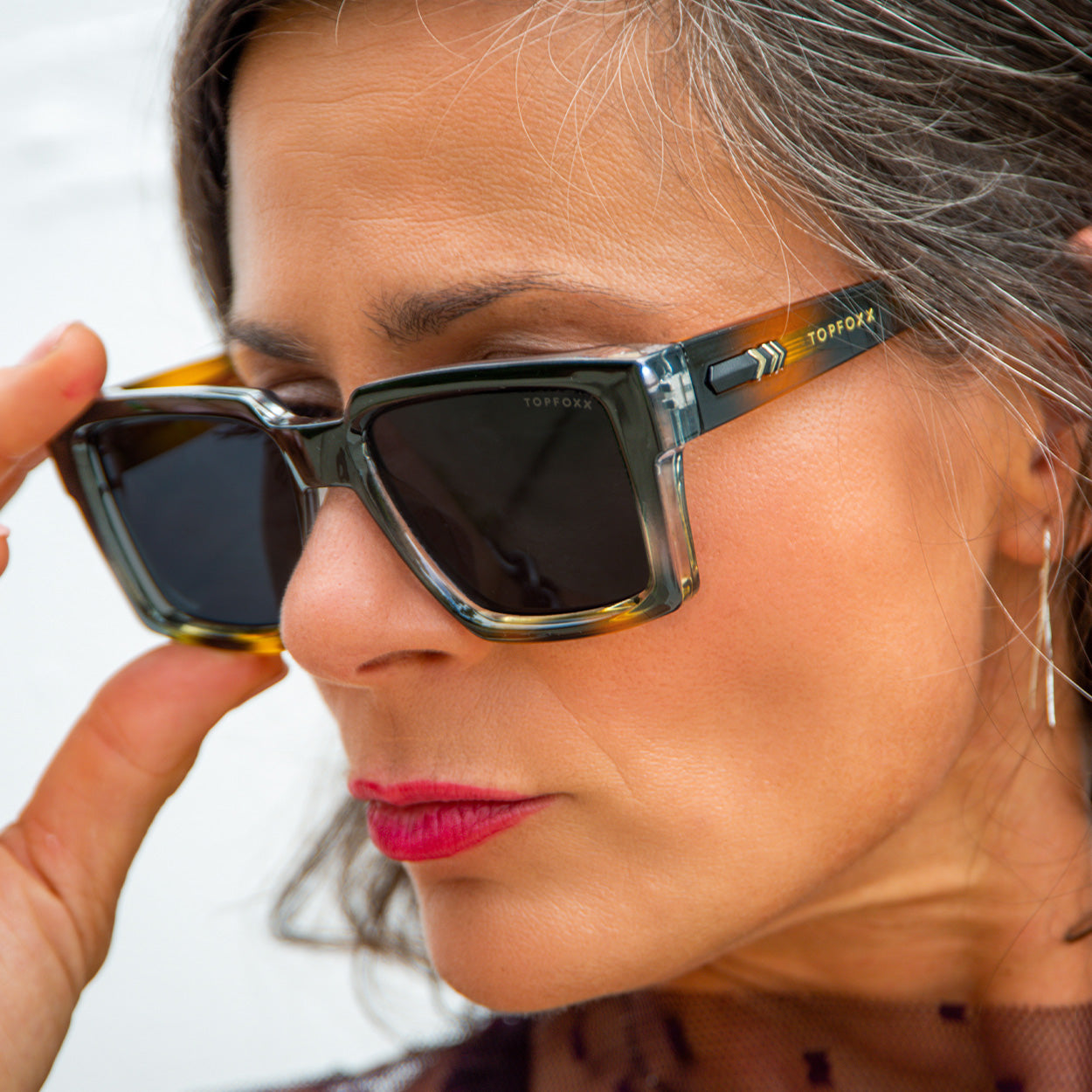Paloma x Topfoxx Limited Edition Tortoise Square Sunglasses – Stylish UV Protection for Outdoor Activities, Beach, and Fashion