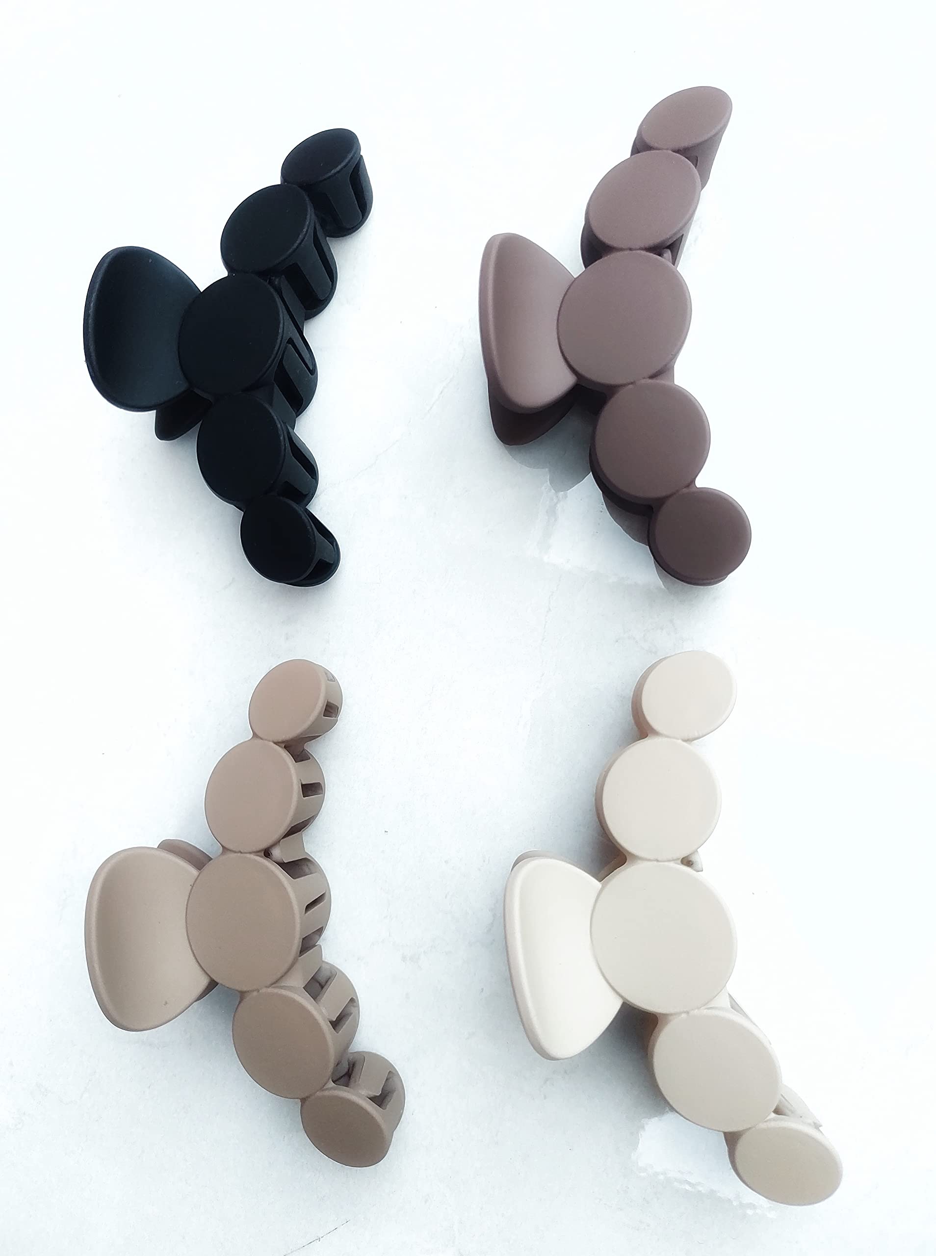 Lichie Large Matte Hair Claw Clip Set - 4 Pastel Colored Korean Style Hair Clutches for Women with Thick or Thin Hair | Perfect for Work, School, Date Night & Everyday Hairstyles