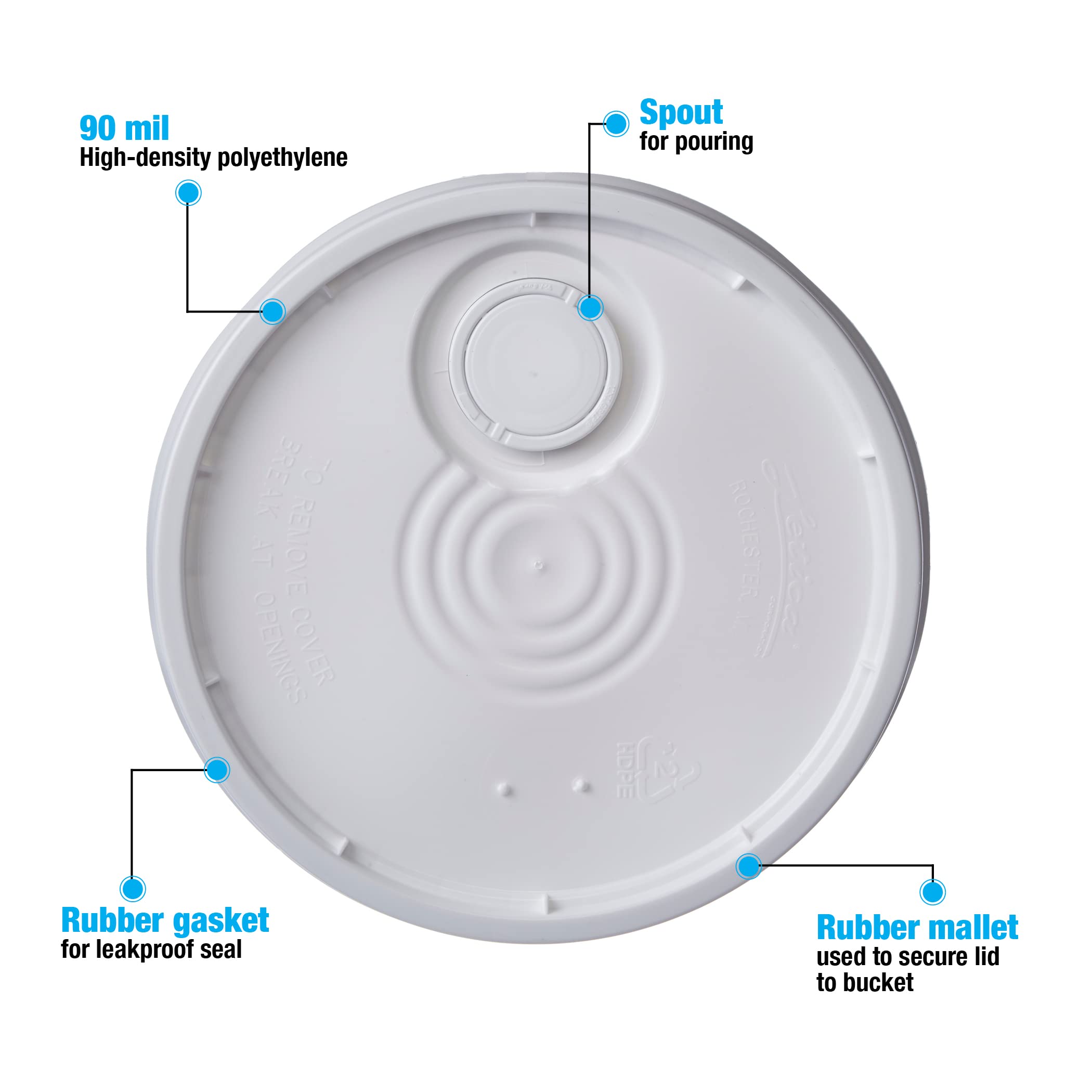**Premium 3.5 Gallon White Bucket with Spouted Lid – 4 Pack – Durable & Leak-Proof for Home, Garden, and DIY Projects**    *(Use Cases: Perfect for paint mixing, gardening, cleaning supplies storage, and construction projects.)*