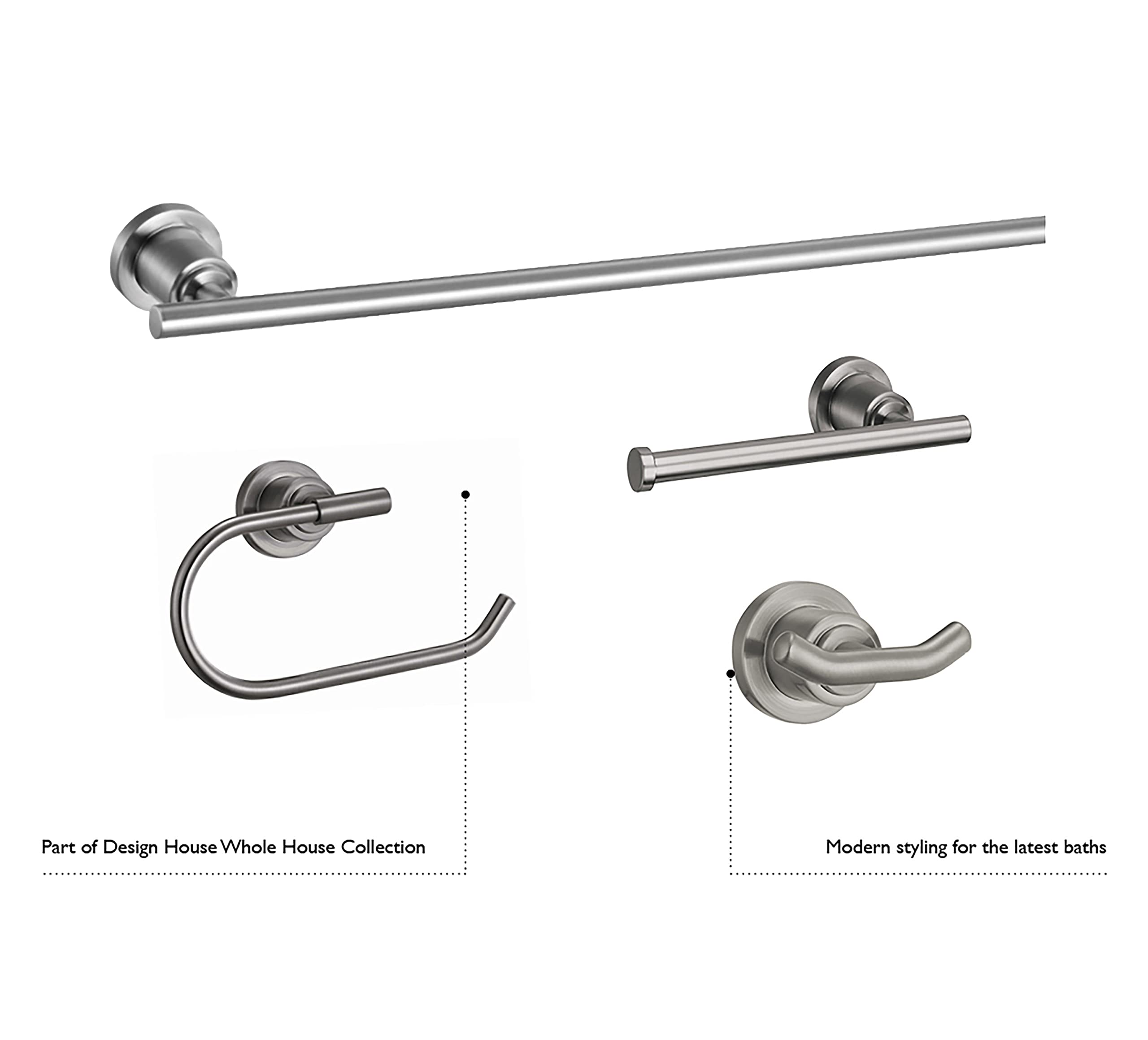 Design House 560359 Geneva Contemporary Towel Ring - Polished Chrome Bathroom Accessory for Bath, Bedroom, Closet & Kitchen - Perfect for Hanging Hand Towels, Robes & Kitchen Linens