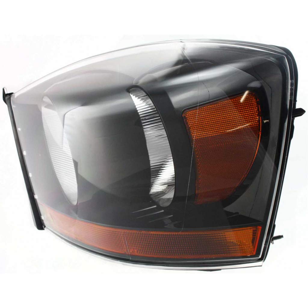 **2006 Dodge Ram 1500 Headlight Assembly Pair - Black Bezel CAPA Certified (Driver & Passenger Side) CH2518115, CH2519115 | Perfect for Night Driving & Off-Road Adventures**