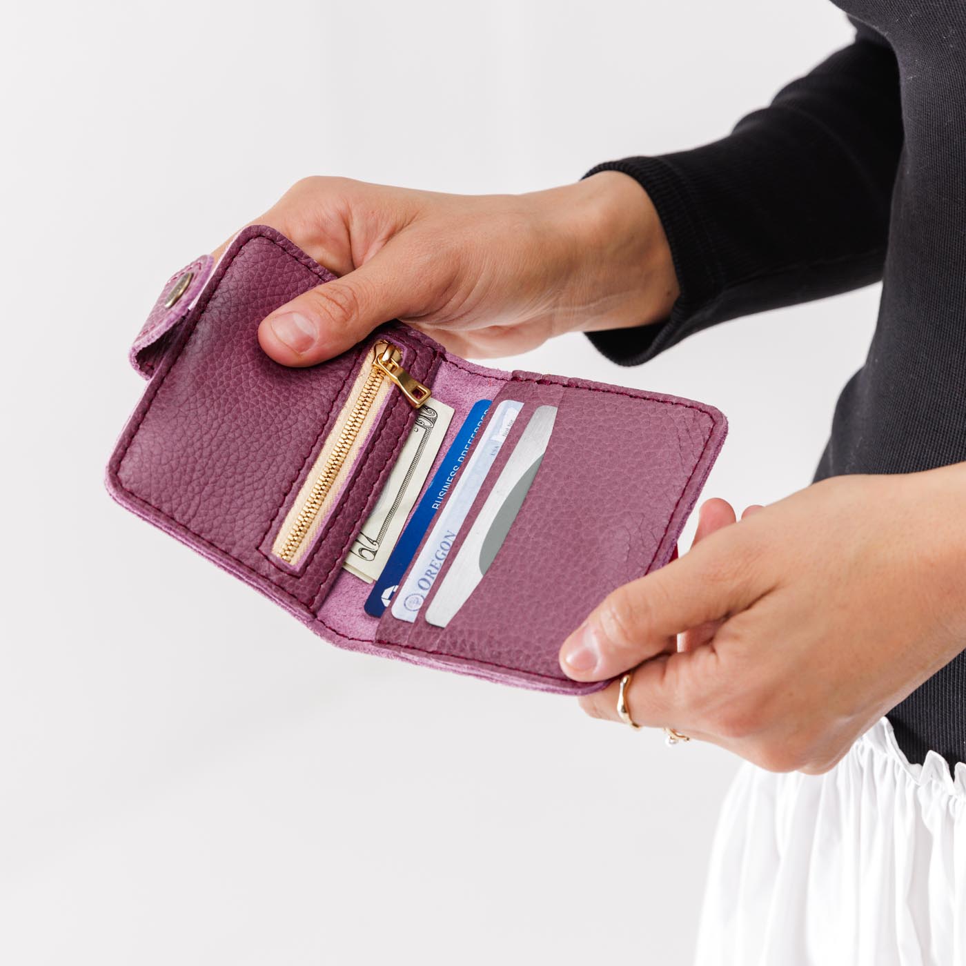 Slim RFID Blocking Mini Bifold Wallet for Men - Genuine Leather Compact Card Holder with Money Clip - Perfect for Everyday Carry, Travel & Business (Black)