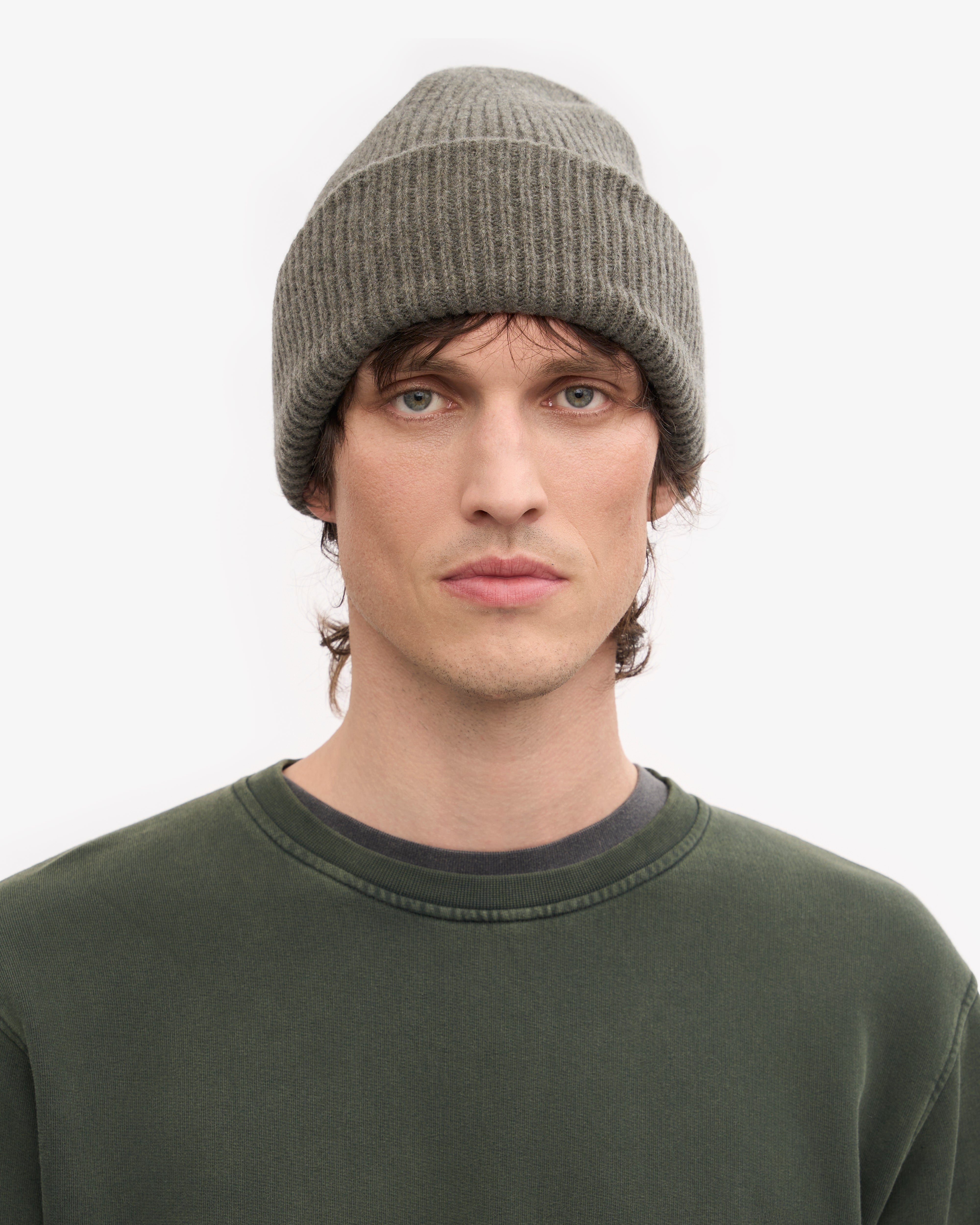 Premium Merino Wool Beanie for Men & Women - Soft & Warm Winter Hat in Dusty Olive - Perfect for Skiing, Hiking & Outdoor Activities