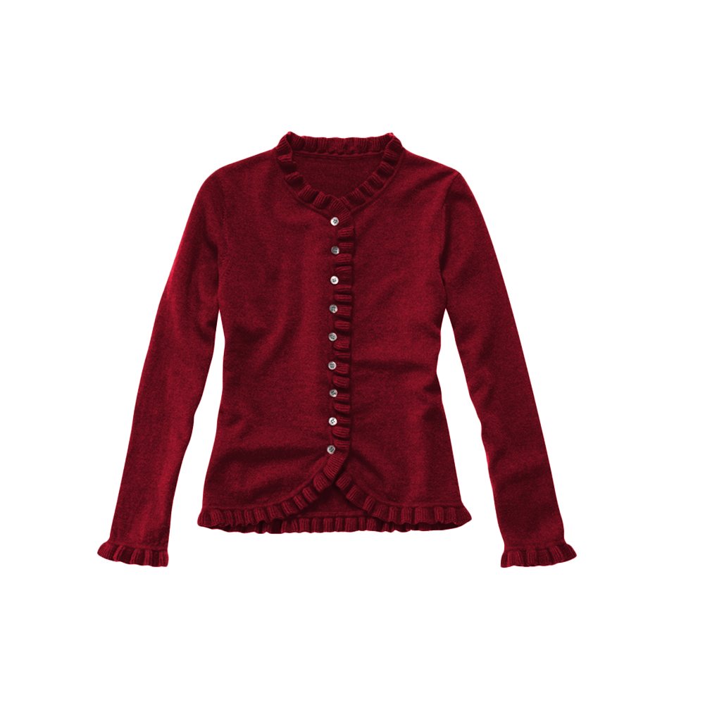 Parisbonbon Women's 100% Cashmere Sweater - Soft Crew Neck Cardigan in Dark Red, Size 5X - Perfect for Office Wear, Casual Outfits & Winter Layering