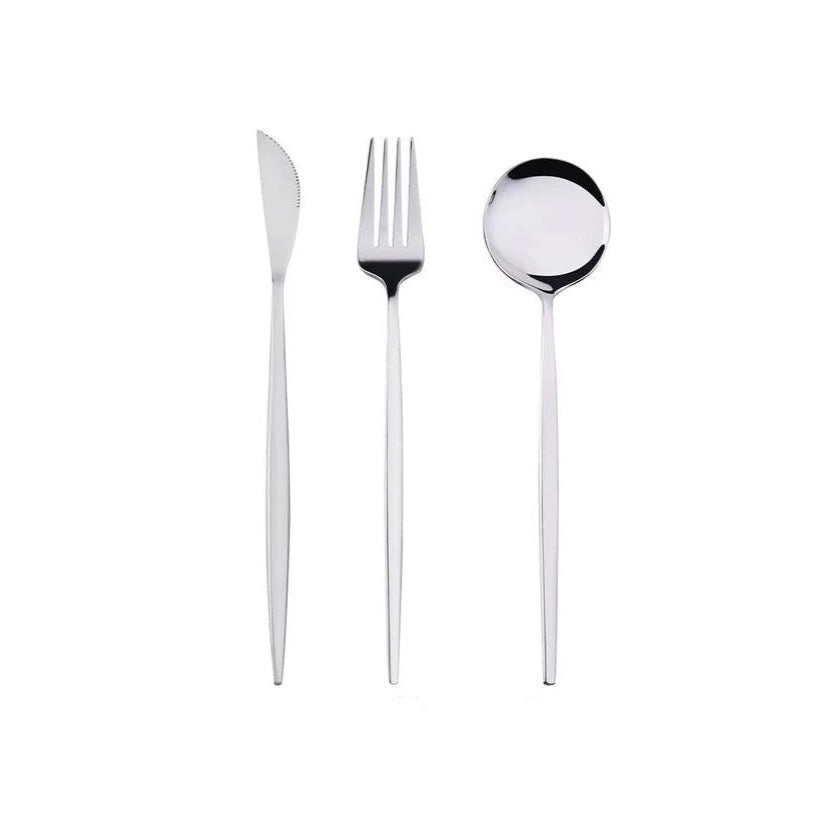 Premium 12-Piece Silver Dessert Cutlery Set - Elegant Stainless Steel Forks & Spoons for Cake, Pastry, Ice Cream & Fine Dining
