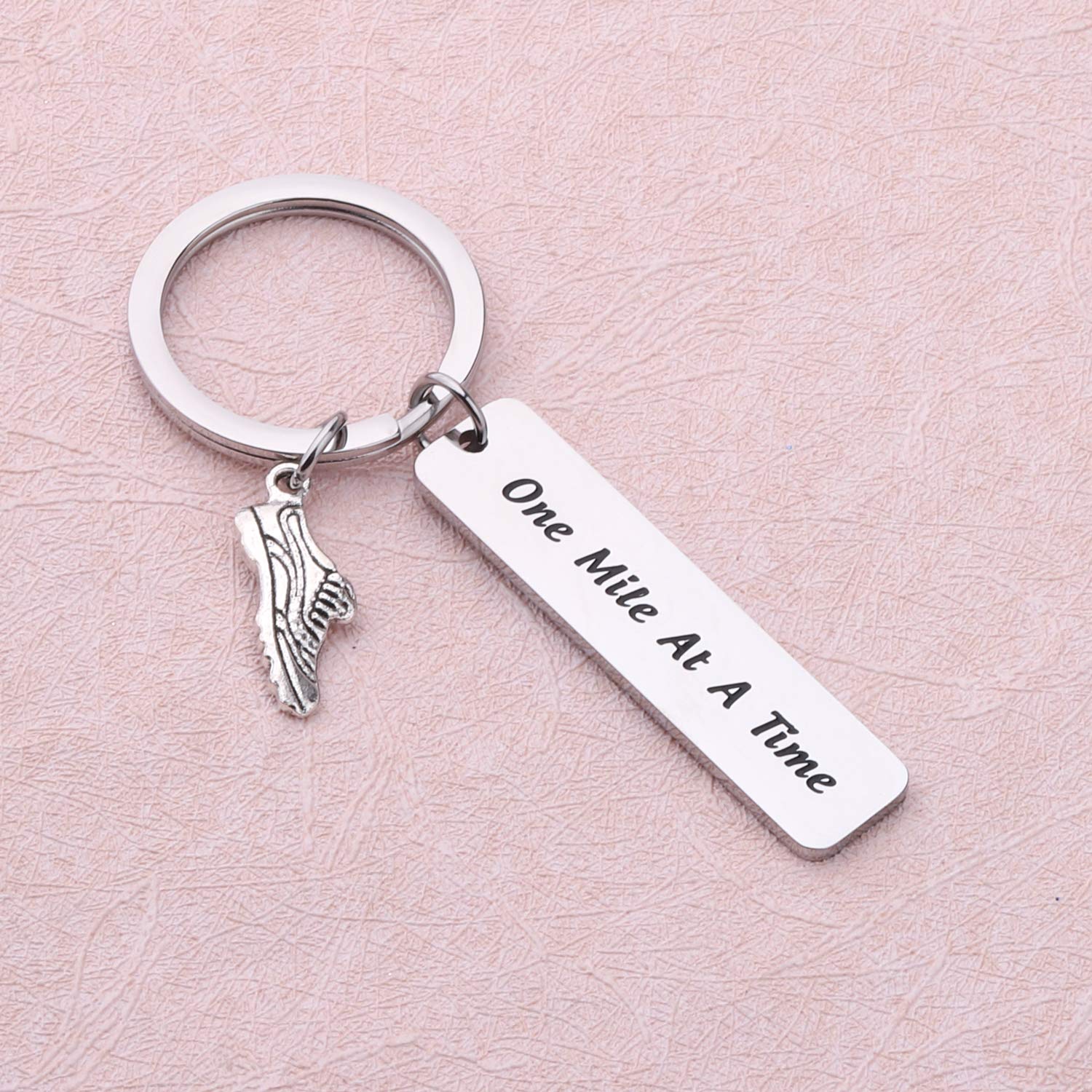 FOTAP Running Keychain - Inspirational Runner Jewelry Gift for Marathon, 5K, 10K & Half Marathon - Perfect Motivational Present for Runners, Joggers & Athletes - Great for Race Day, Training & Fitness Milestones