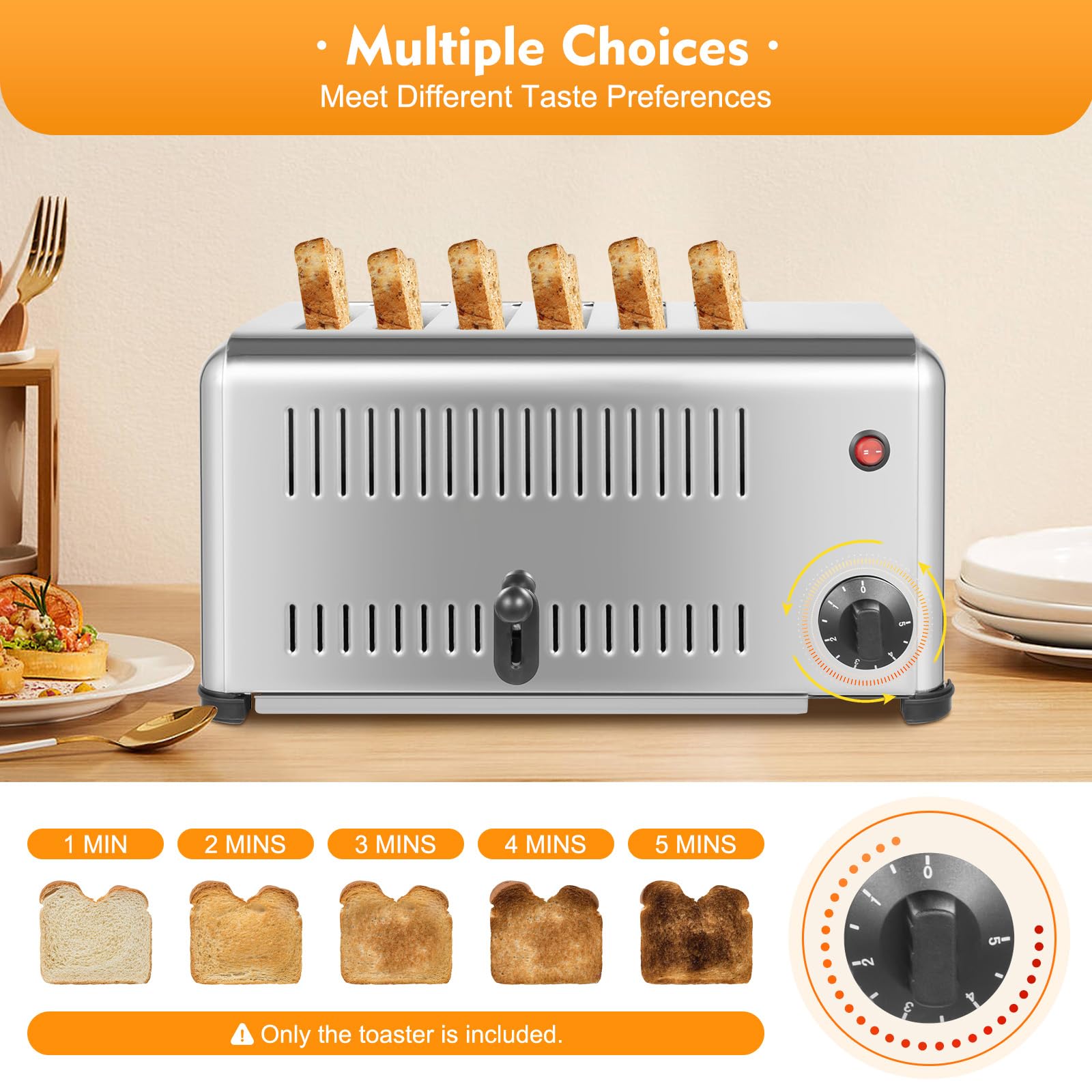 6-Slice Commercial Toaster with 5 Shade Settings - 1.1