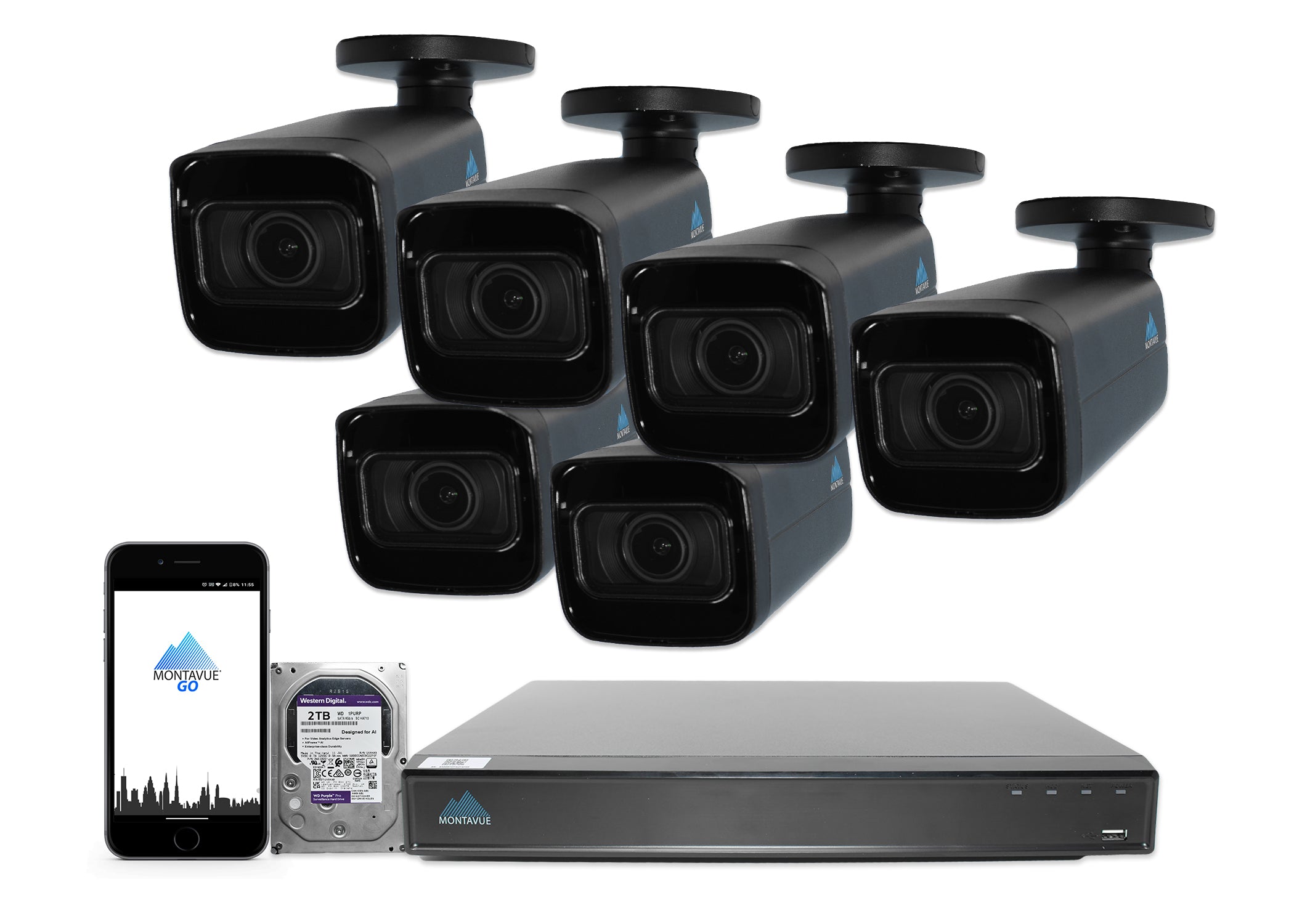 MTB8113 V AISMD 8MP 4K Smart Varifocal Bullet Security Camera with 8-Channel AI NVR System & 2TB HDD - Outdoor Surveillance for Home, Business & Property Protection