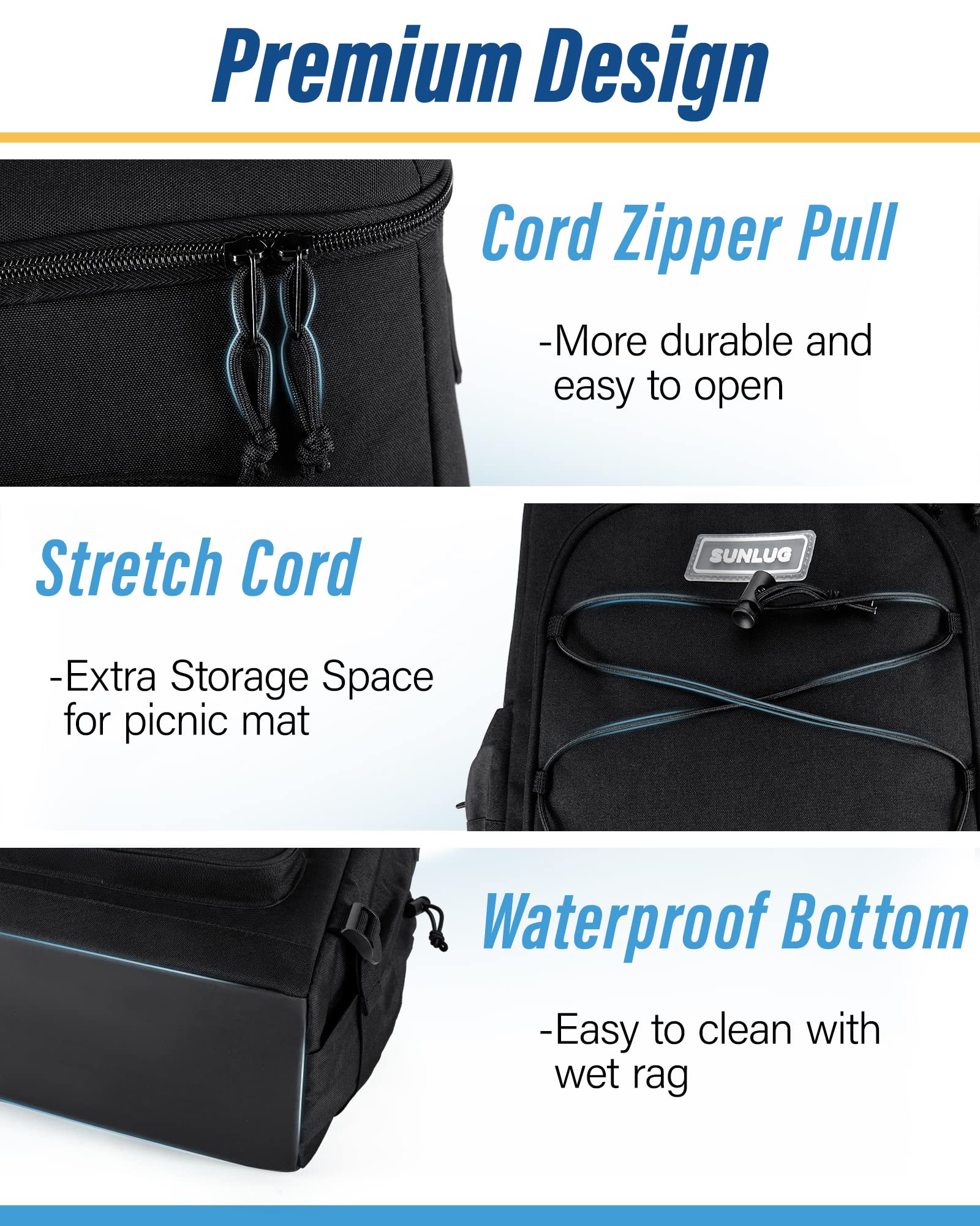 Insulated Cooler Backpack 40 Cans Leakproof for Picnics & Camping