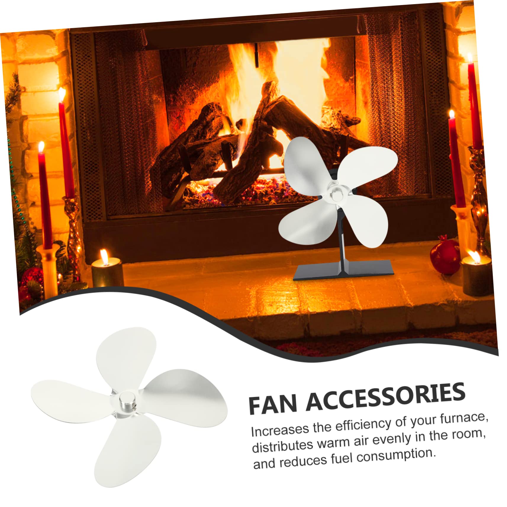 Garneck 3-Piece Fireplace Fan Set - Efficient Heat Powered Stove Fan for Home, Aluminum Alloy Blades - Perfect for Fireplace, Wood Stove & Home Heating (Living Room, Bedroom, Cabin)