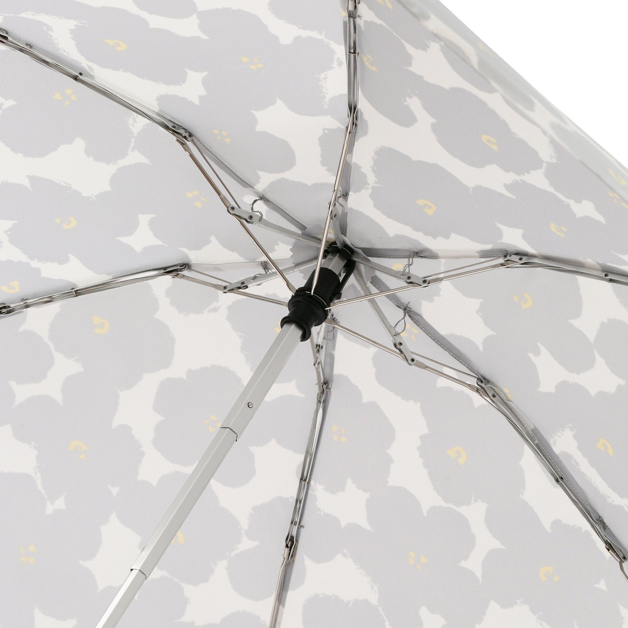 Hana Print Compact Folding Umbrella 50cm (19.7 Inches) - Lightweight Travel Umbrella for Women & Men, Windproof & Waterproof, Perfect for Rainy Days, Commuting, and Outdoor Activities - Gray