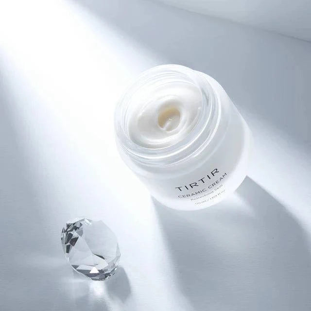 TIRTIR Ceramic Cream 50mL - Hydrating Face Moisturizer for Dry & Sensitive Skin | Day & Night Skincare Routine