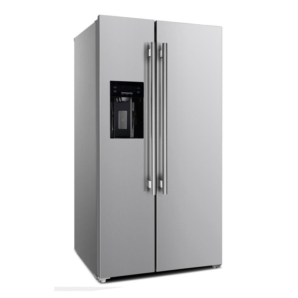 **Forno Salerno 36 Inch Stainless Steel Side by Side Refrigerator with External Water & Ice Dispenser & Trim Kit (FFRBI1844 40SG) – Perfect for Modern Kitchens & Open-Concept Living Spaces**