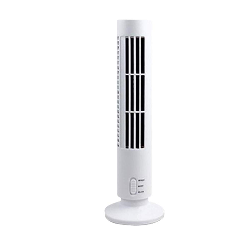 Academyus Mini USB Rechargeable Tower Fan - 13 Inch Quiet Personal Desktop Cooling Fan for Office, Home & Desk Use | Portable Air Circulator for Bedroom, Dorm & Small Spaces (White)