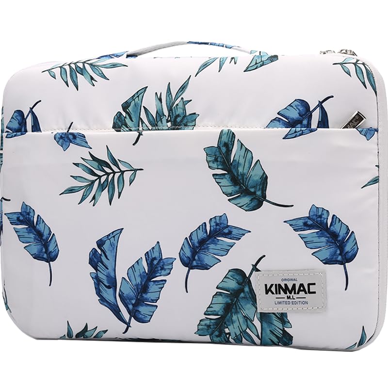 Kinmac 360° Protective Water Resistant Laptop Sleeve Case Bag with Handle - Fits 15-15.6 Inch Laptops (Banana Leaf Design) | Perfect for Travel, Work & School