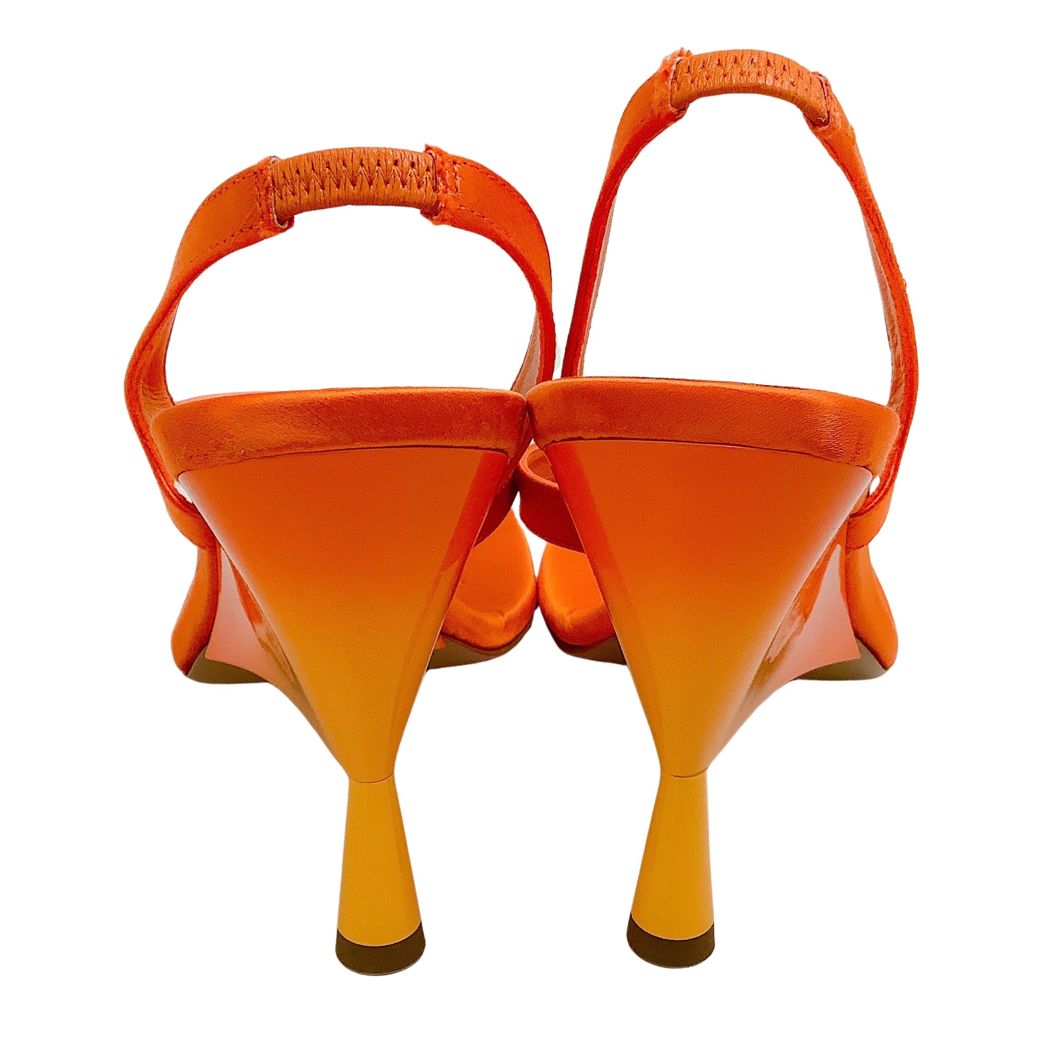 GIA Certified Orange Satin Rosie 12 Wedge Sandals for Women - Comfortable High Heel Summer Shoes for Beach, Party & Casual Wear
