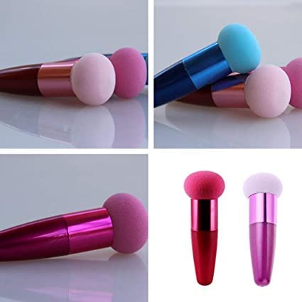 PUKA 2-Pack Mushroom Makeup Sponge - Premium Foundation Blending Sponge with Handle for Liquid, Cream & Powder Makeup | Soft Cosmetic Beauty Sponge for Flawless Face Makeup Application (Multicolor) | Perfect for Daily Makeup, Professional Salon & Travel Touch-Ups