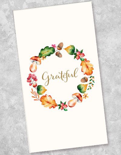 Grateful in Autumn Guest Towel Napkins (36 Count) - Premium Cotton Thanksgiving & Fall Table Decor for Dinner Parties, Holiday Gatherings & Home Decor