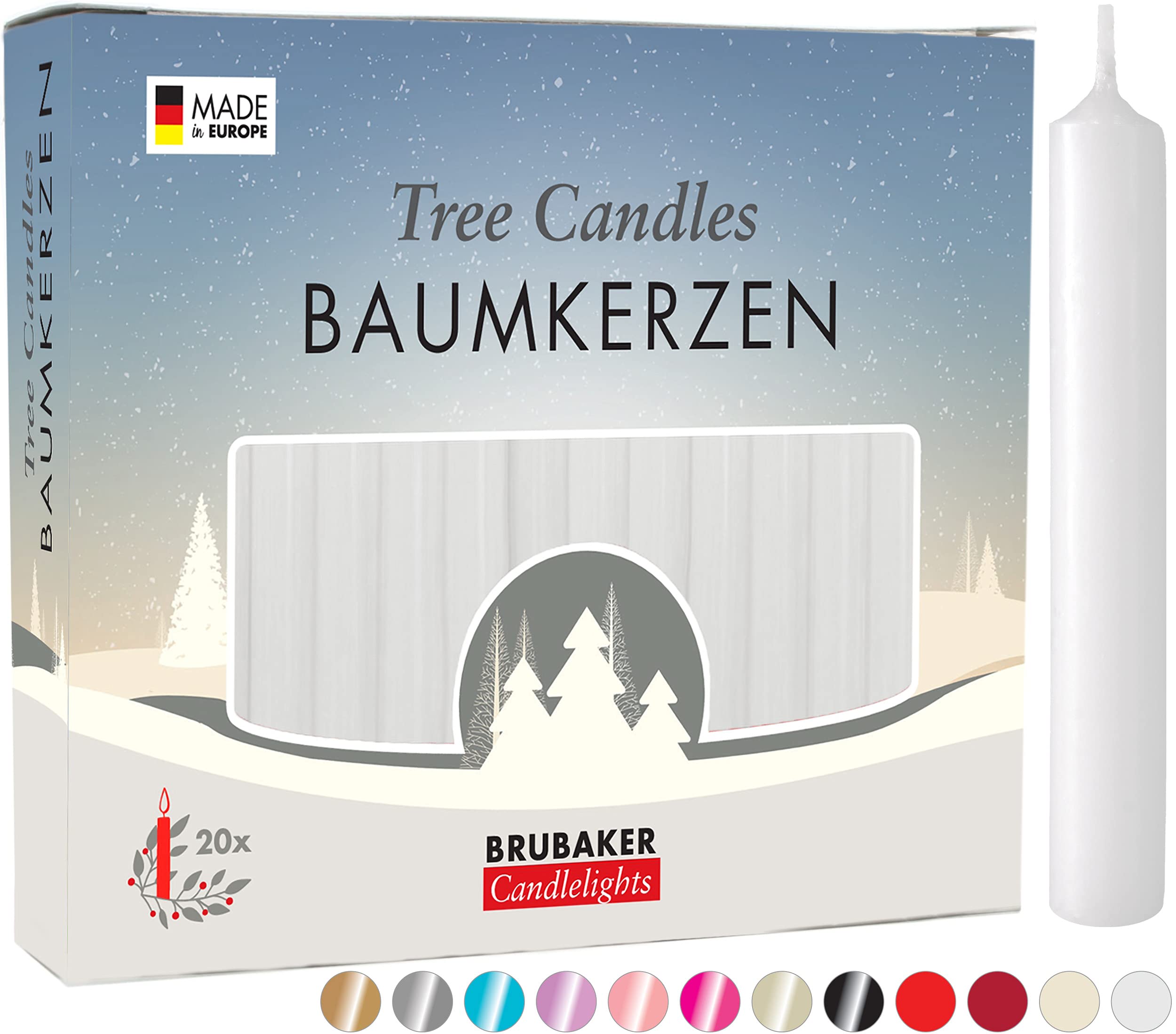 Premium White Tree Candles - Pack of 20 - 3.75
