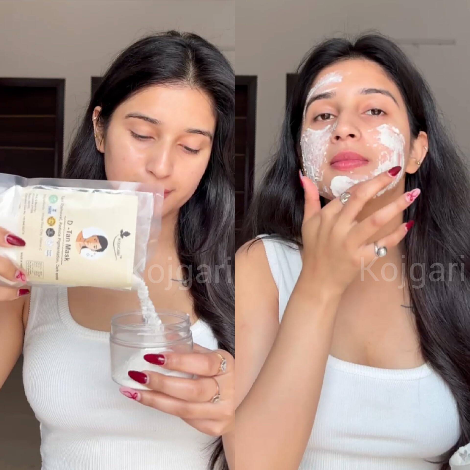Kojagari D-TAN Face Mask with Rice Clay & Vitamin C Powder - Reduces Acne Scars, Dark Spots, Hyperpigmentation & Tan for Brighter, Glowing Skin (100g) - Perfect for Nighttime Skincare Routine & Post-Sun Exposure Treatment