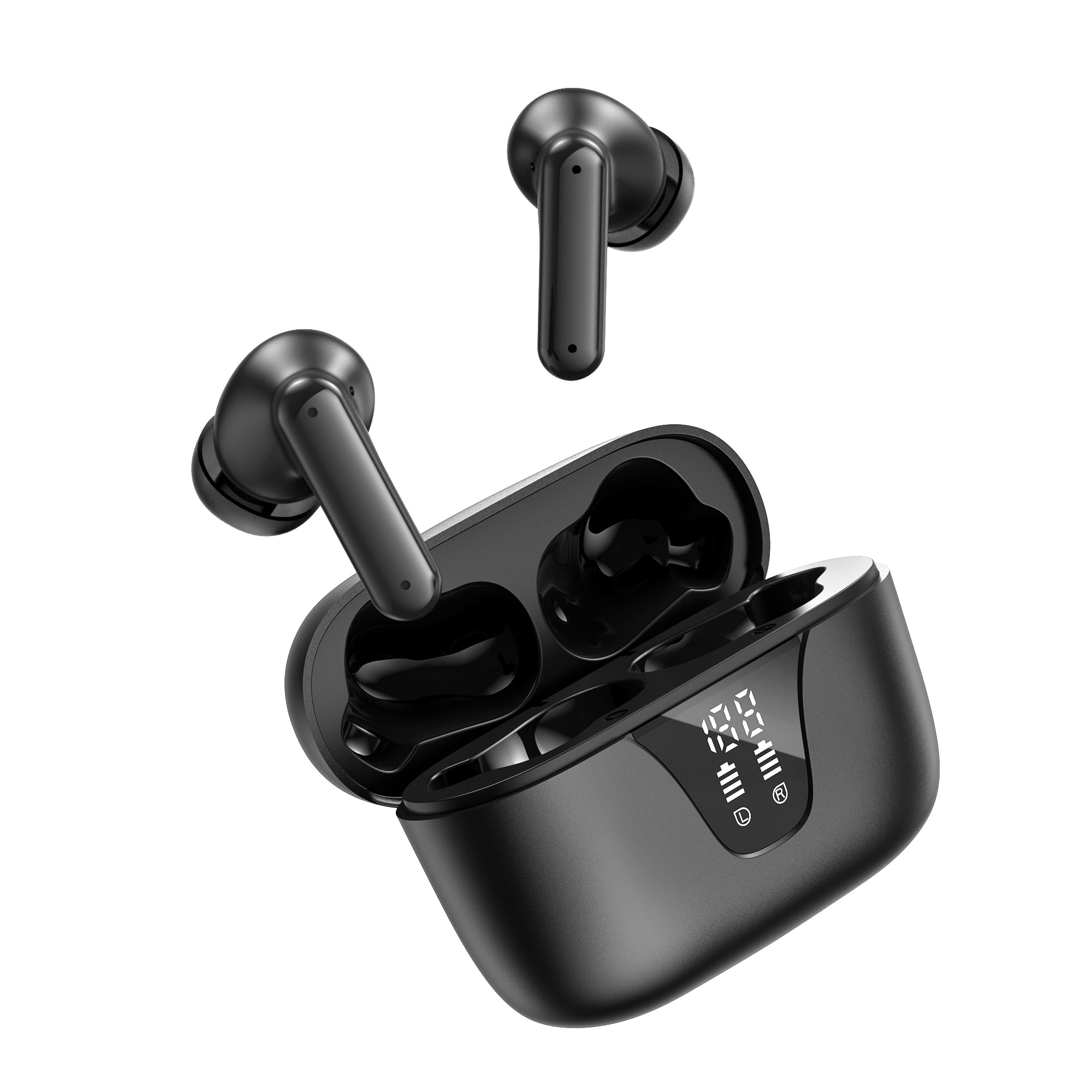 Wireless Earbuds Bluetooth 5.3 Headphones - 50H Playtime, LED Digital Display Charging Case, IPX5 Waterproof, HiFi Stereo Sound - Perfect for Gym, Running, Travel & Work