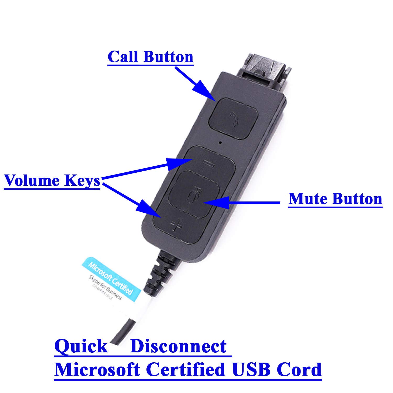 INNOTALK Affordable USB Monaural Headset for Call Centers - Plug & Play for MS Lync, Skype - Perfect for Remote Work & Customer Service