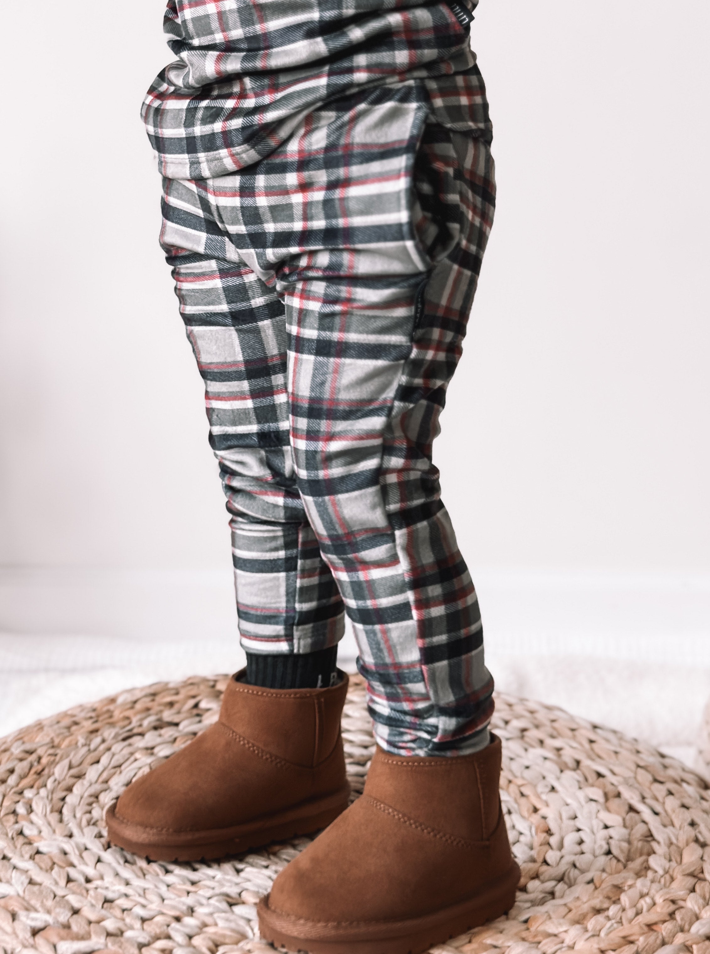 LB x Baby Breez Long Sleeve 2-Piece Plaid Pajama Set for Boys & Girls - Soft & Cozy Sleepwear for Winter Nights & Family Matching Outfits