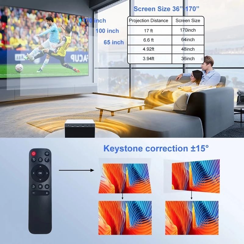 FPVAWKBL QUYNAGER Mini Projector - Android WiFi Bluetooth 720P HD Projector, Supports 4K for Phone & Computer | Home Theater, Outdoor Movie Nights, Gaming, Presentations (D As shown)