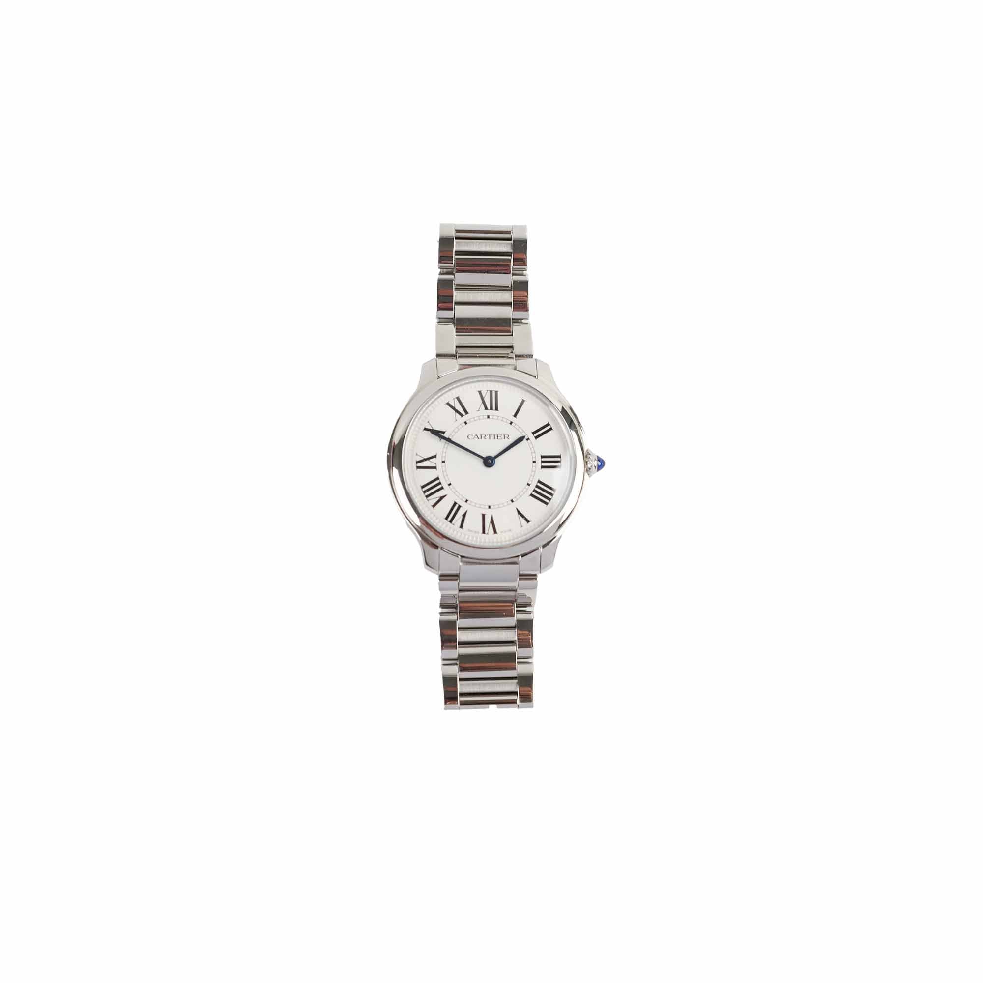Cartier Ronda Must De Watch 36mm Stainless Steel WSRN0034 - Luxury Dress Watch for Women, Perfect for Business, Parties & Special Occasions