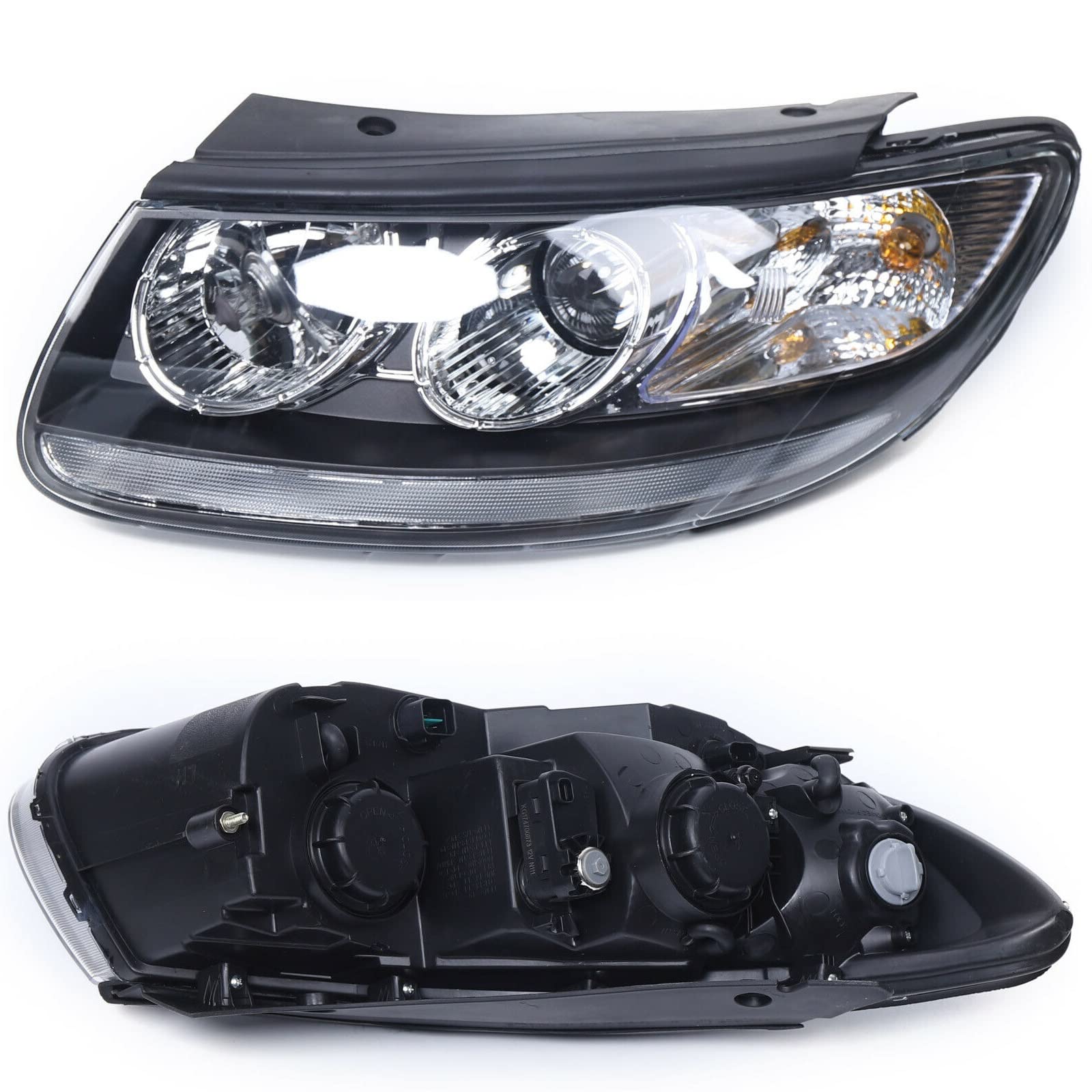 2007-2012 Hyundai SantaFe Left Driver Side Headlight Assembly - Direct Replacement Projector Headlamp with OEM Fit (Perfect for Night Driving & Foggy Conditions)