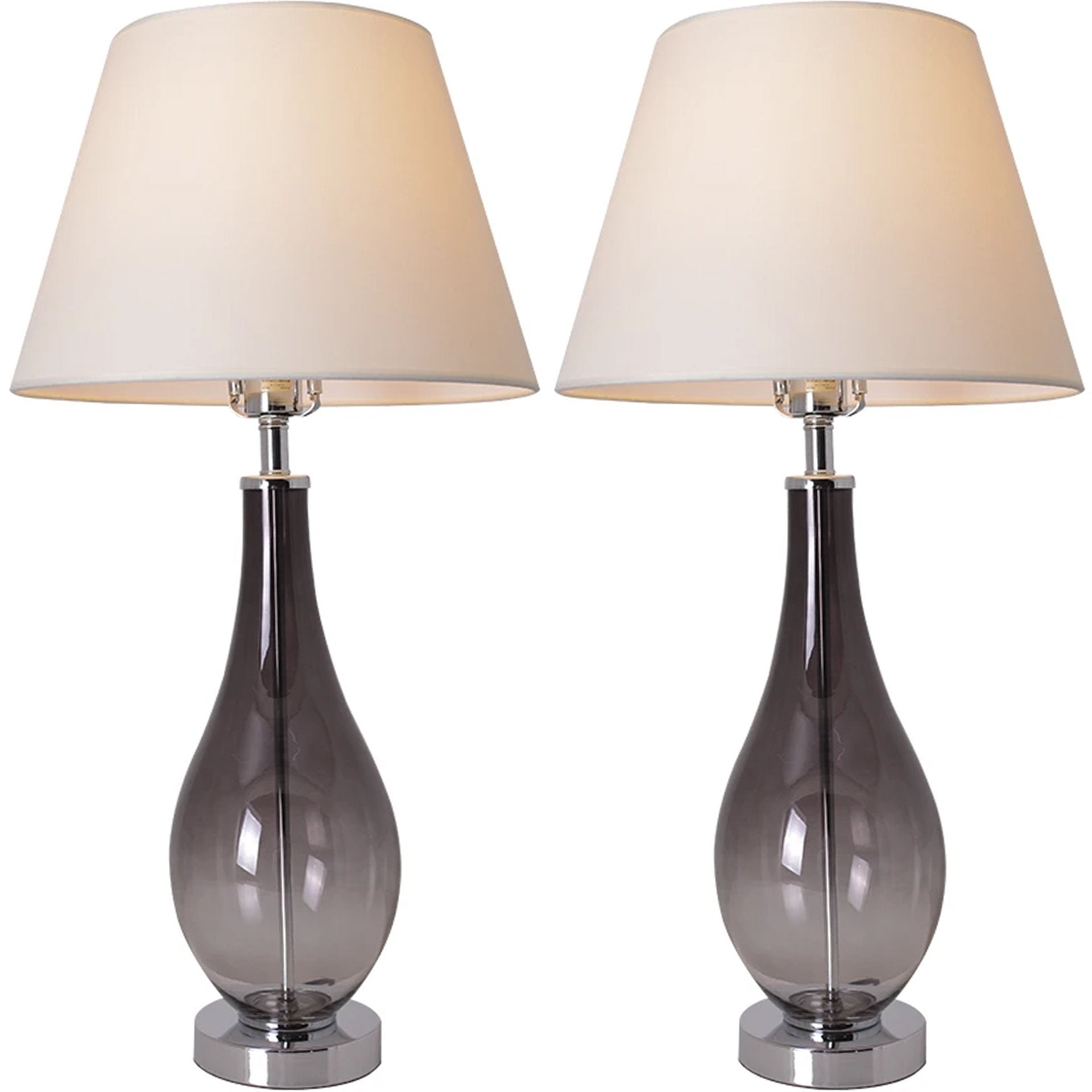 Tulip Ombre Droplet Glass Table Lamp Set of 2 - 28 Inch Modern Home Decor for Living Room, Bedroom & Office Lighting