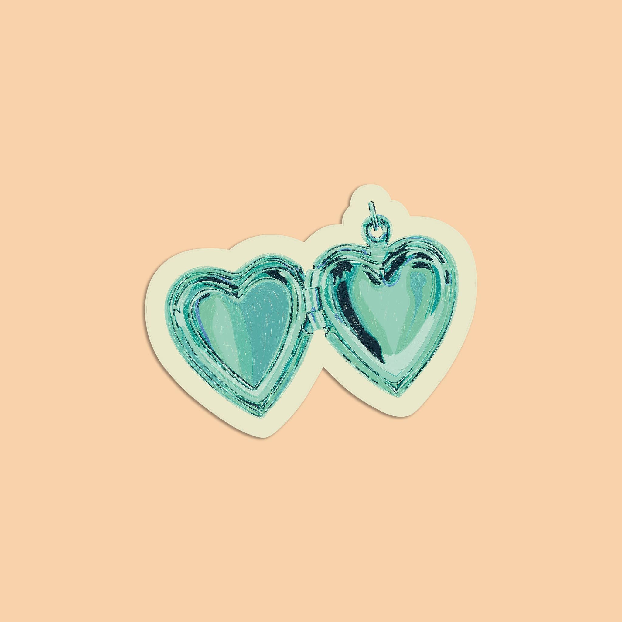 Heart Locket Stickers - Romantic Love Decals for Scrapbooking, Journals, DIY Crafts & Home Decor - Waterproof Vinyl Adhesive for Walls, Laptops, Phones & Gifts