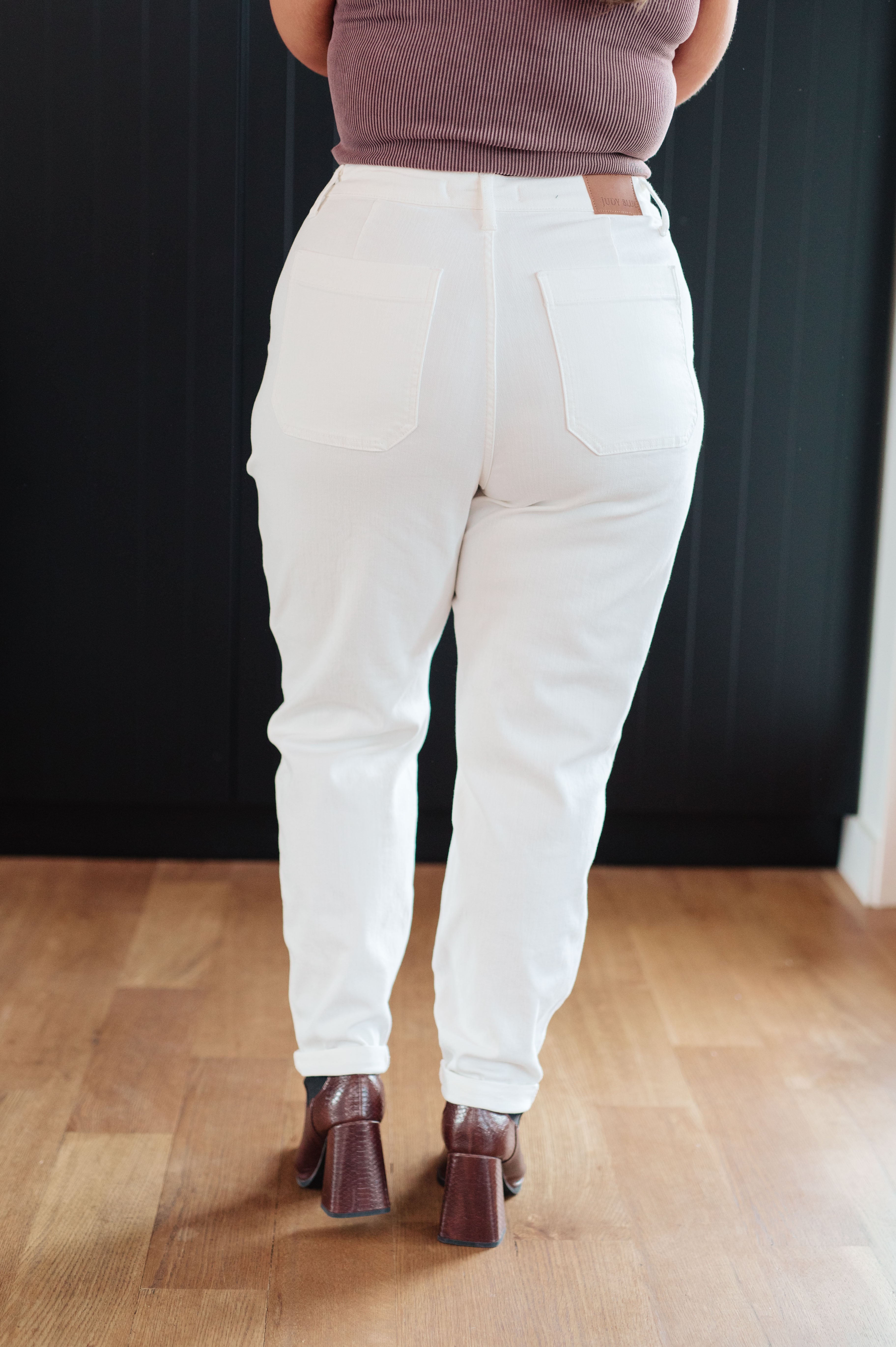 Judy Blue Women's Ecru Charlene High Rise Jogger Pants - Comfortable Stretch Yoga Lounge Pants for Casual Wear, Workout & Home Relaxation
