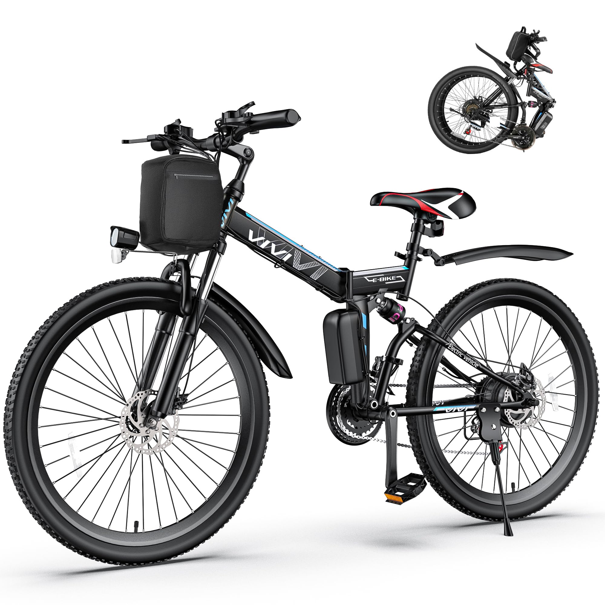 Vivi 750W Folding Electric Mountain Bike for Adults - 26