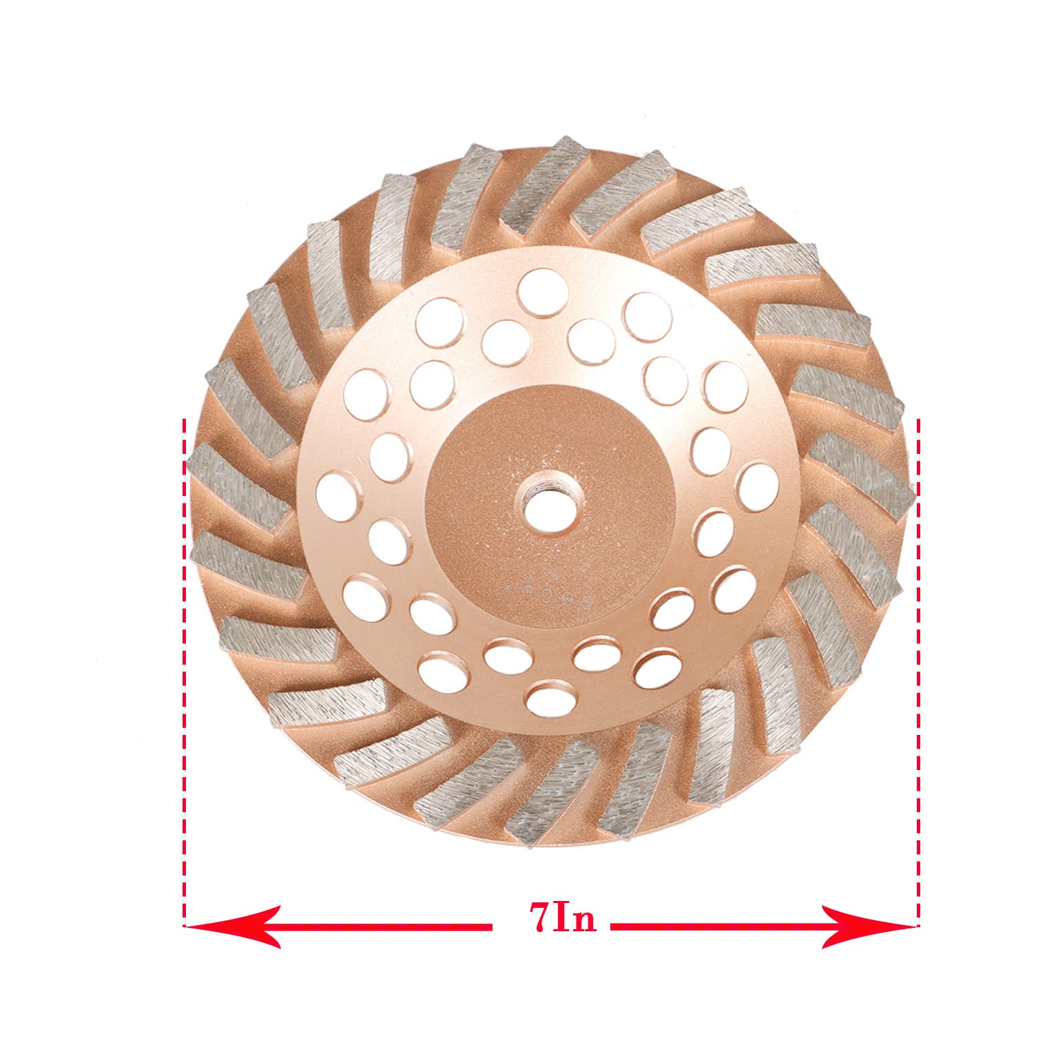 7-Inch Diamond Cup Grinding Wheel for Concrete - 24 Turbo Segments with 5/8