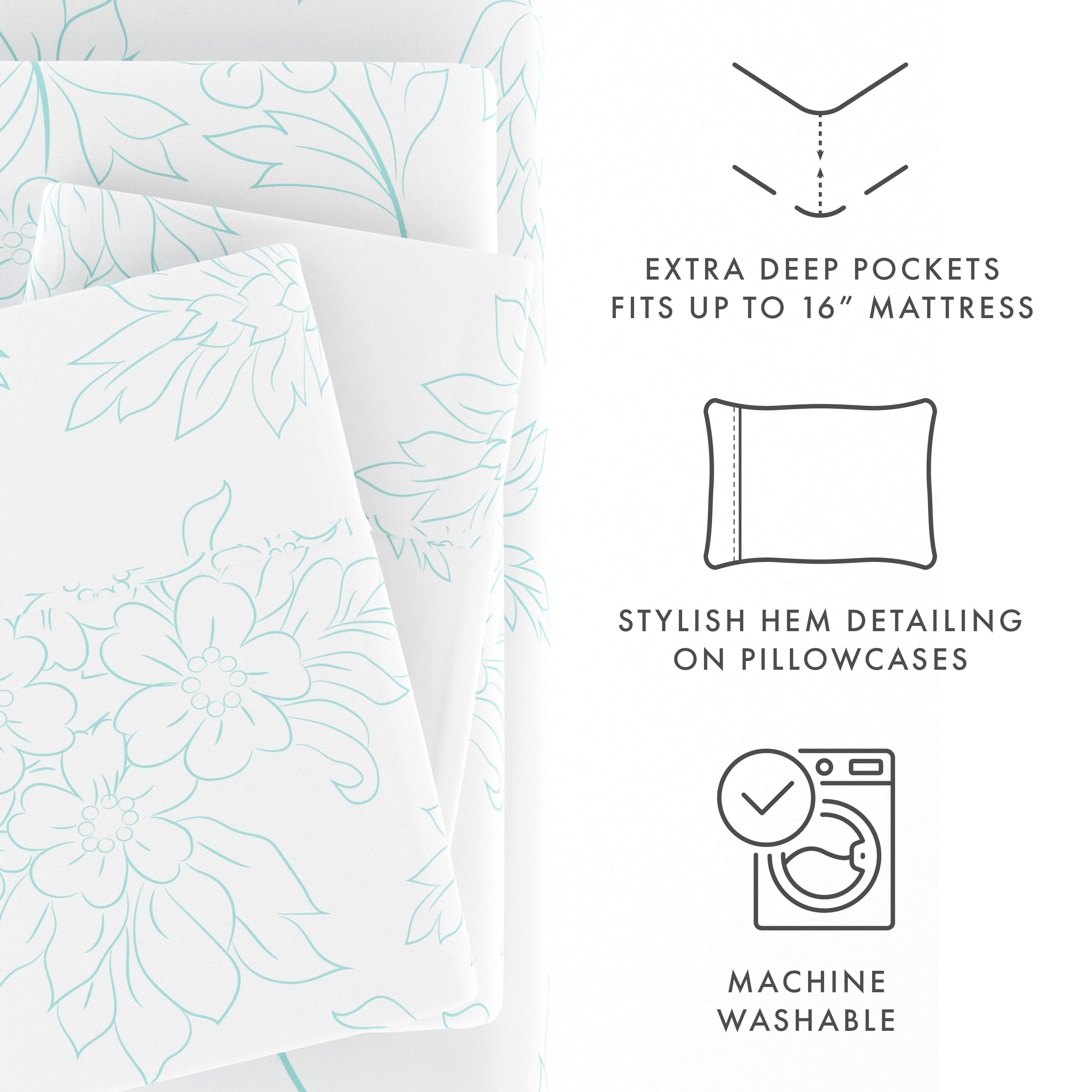 Stylish Vines Pattern 4-Piece Sheet Set - Queen Size Bedding - Soft & Breathable Cotton - Perfect for Bedroom Decor & Guest Room Essentials
