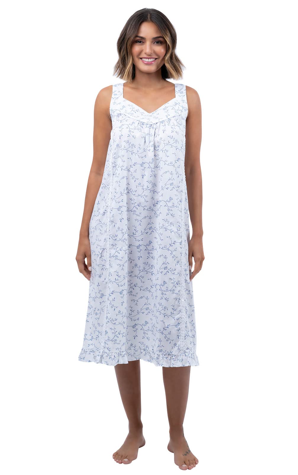 Best Women's Nightgown - 100% Cotton Sleepwear Dress for Comfortable Sleep & Lounge | Perfect for Home Relaxation & Bedtime