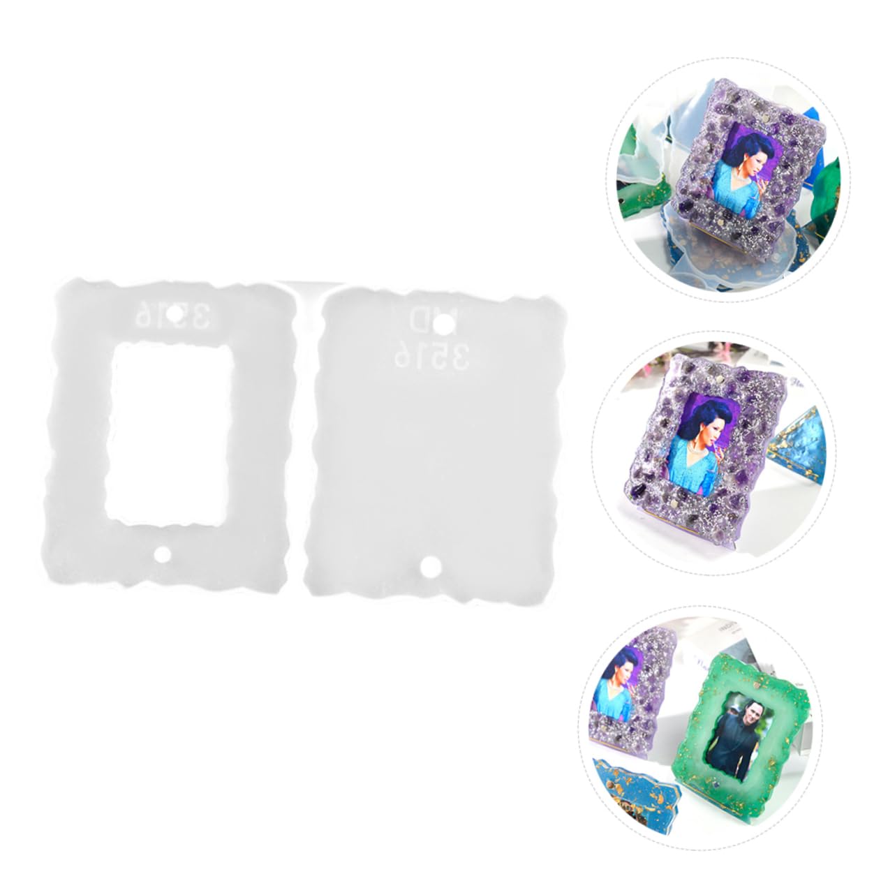 EXCEART 1-Piece Silicone Photo Frame Mold for Resin Epoxy DIY - Crystal Jewelry Making, Triangle Casting White Frame - Perfect for Home Decor, Wedding Favors, and Handmade Gift Projects