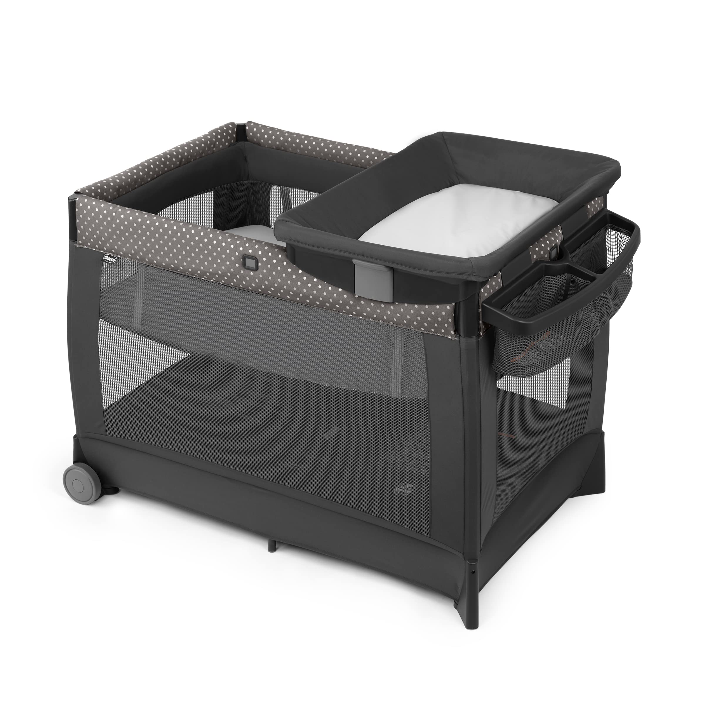 Chicco Lullaby® Portable Playard - Infant Bassinet, Baby Changing Station & Toddler Playpen | Lightweight Travel Crib for Home & On-The-Go | Calla Grey Design | Perfect for Nursery, Travel & Daycare