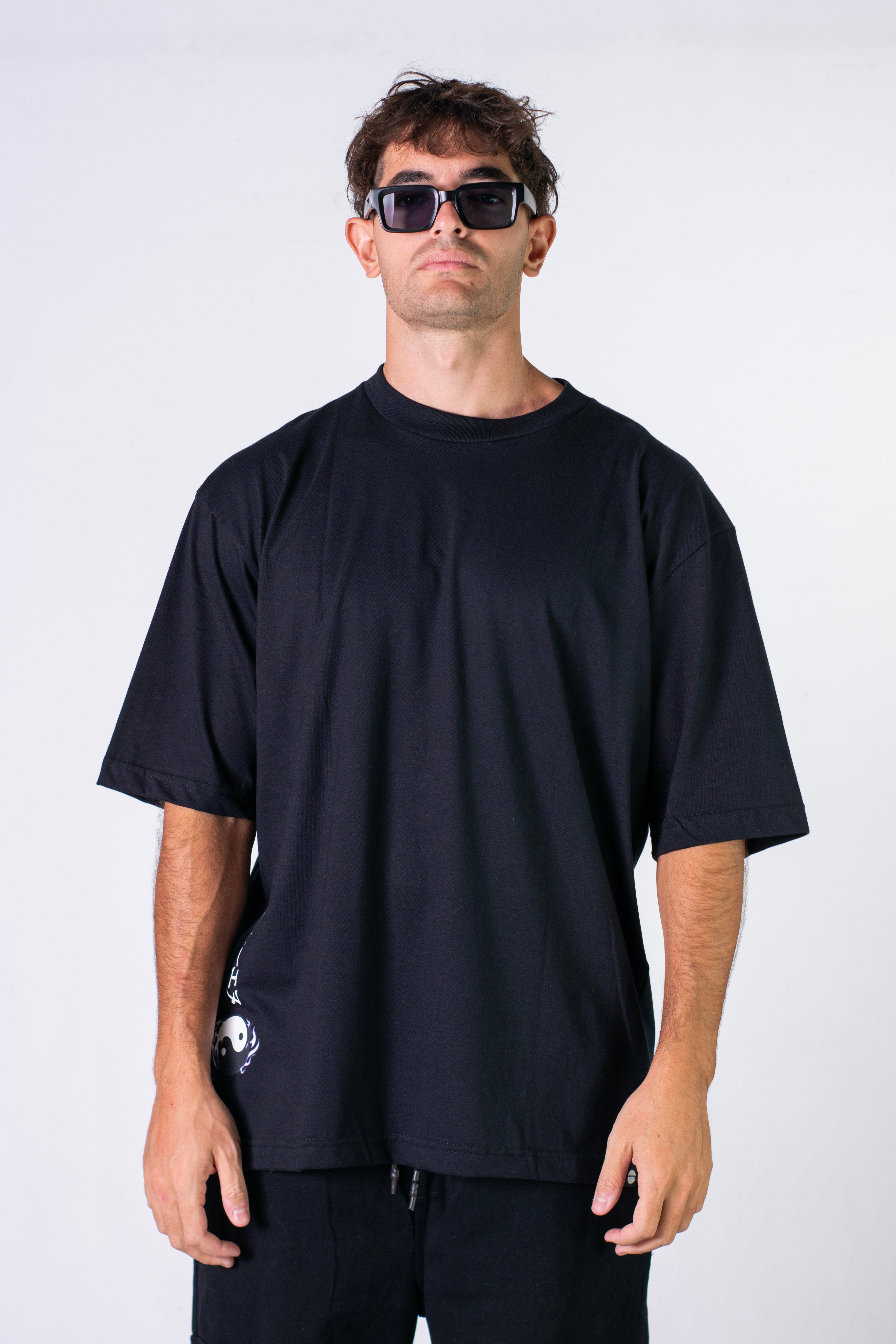 Men's Ocn Orian Black H2 T-Shirt - Comfortable Cotton Tee for Casual Wear, Gym & Everyday Outfits