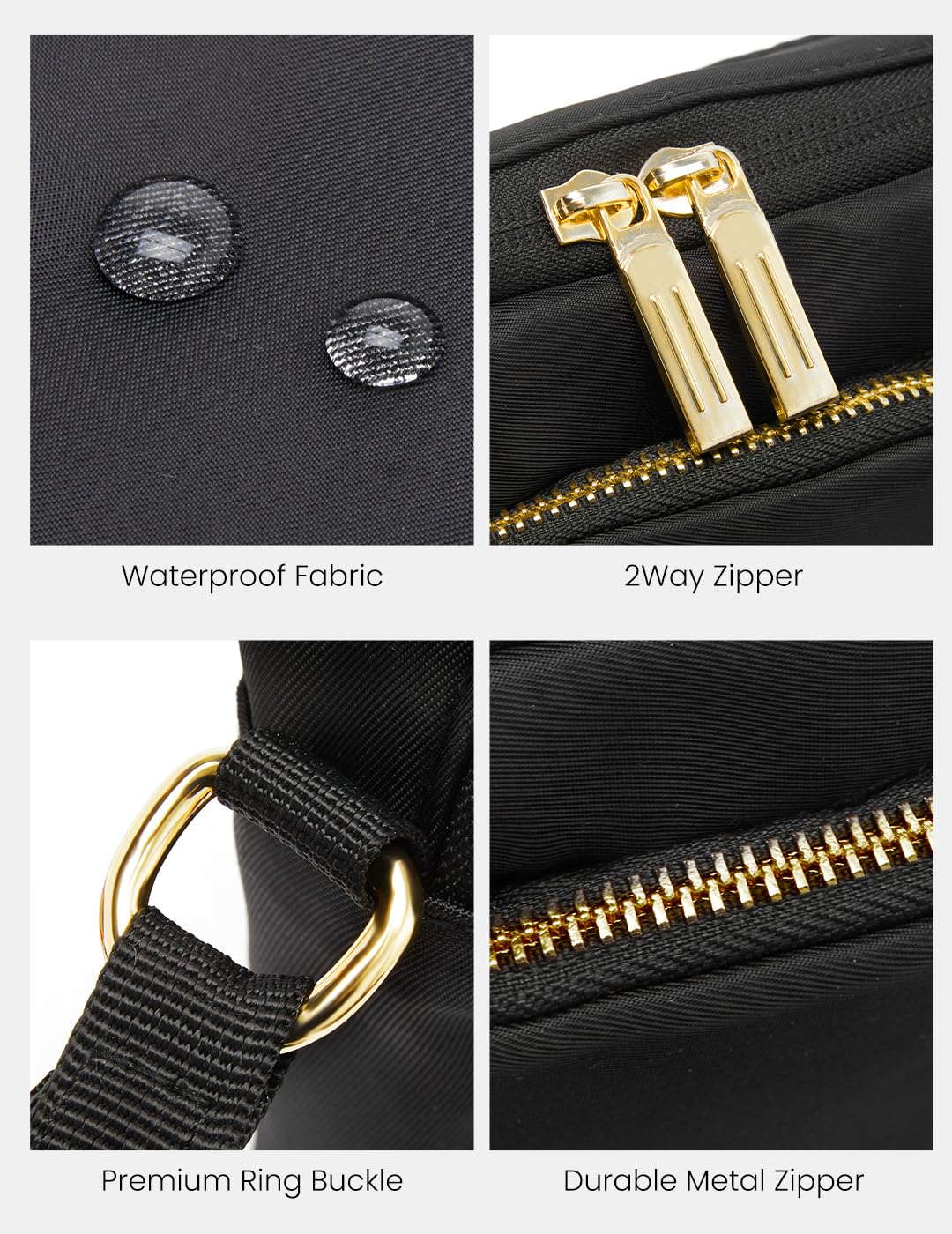 Waterproof Nylon Crossbody Bag for Women - Lightweight Travel Purse with Long Adjustable Strap, Durable & Stylish - Perfect for Daily Commute, Shopping, and Travel Accessories