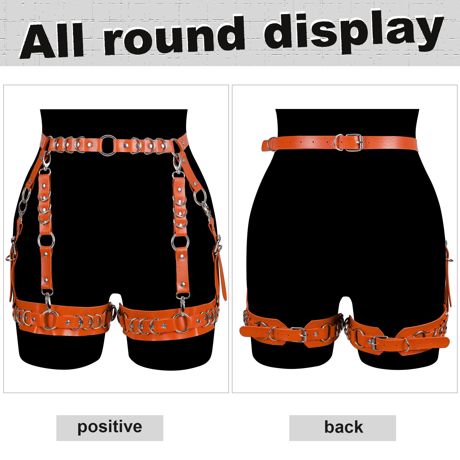 Sexy Women's Leather Body Harness with Garter Belt & Stockings - Punk Festival Waist Corset for Christmas, Dance, Cosplay & BDSM Fashion