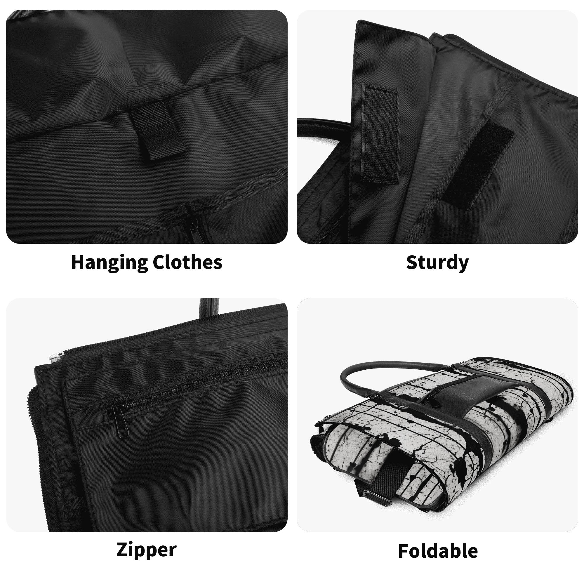 Gothic Style Foldable Leather Duffle Bag for Travel, Gym & Weekend Getaways - Vintage Distressed Design Carry On Luggage