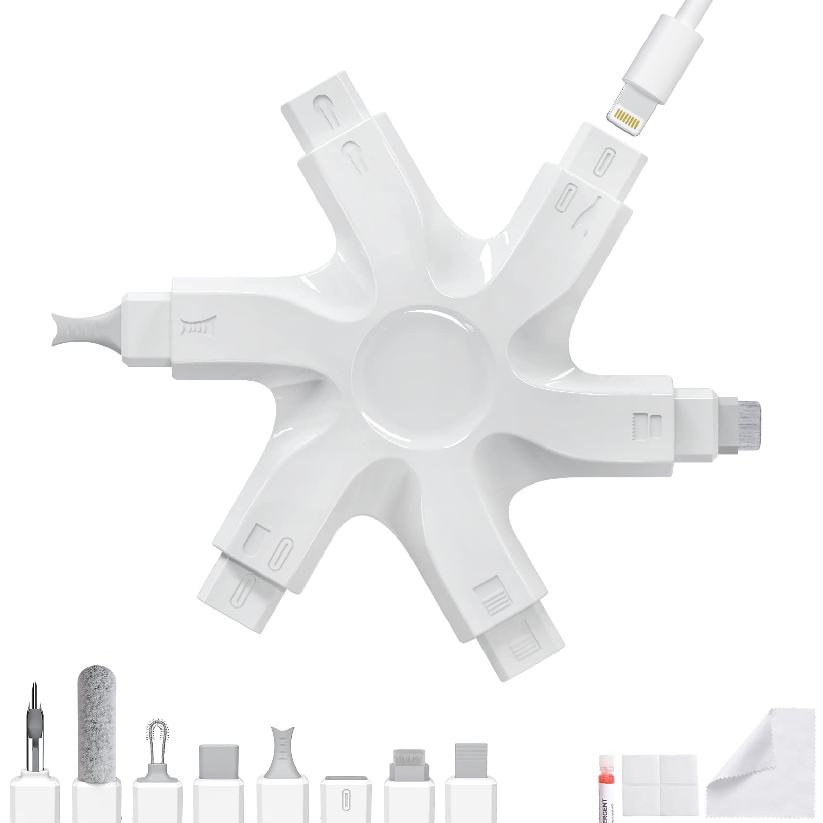 iPhone & Earbuds Cleaning Kit - Professional Phone Cleaning Tools for Charging Port, Lightning & Type C Cables, Speakers | Electronic Cleaner for All Devices (Cellphone, AirPods, iPad) | Perfect for Home, Office & Travel Use